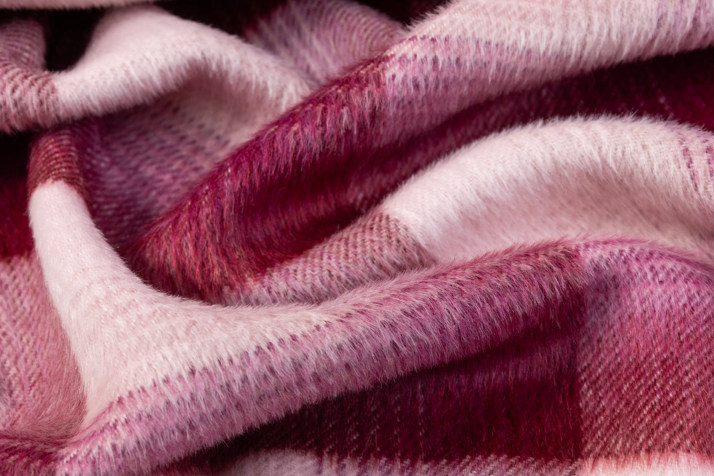 Checked Italian Alpaca Wool - Mauve / Pink