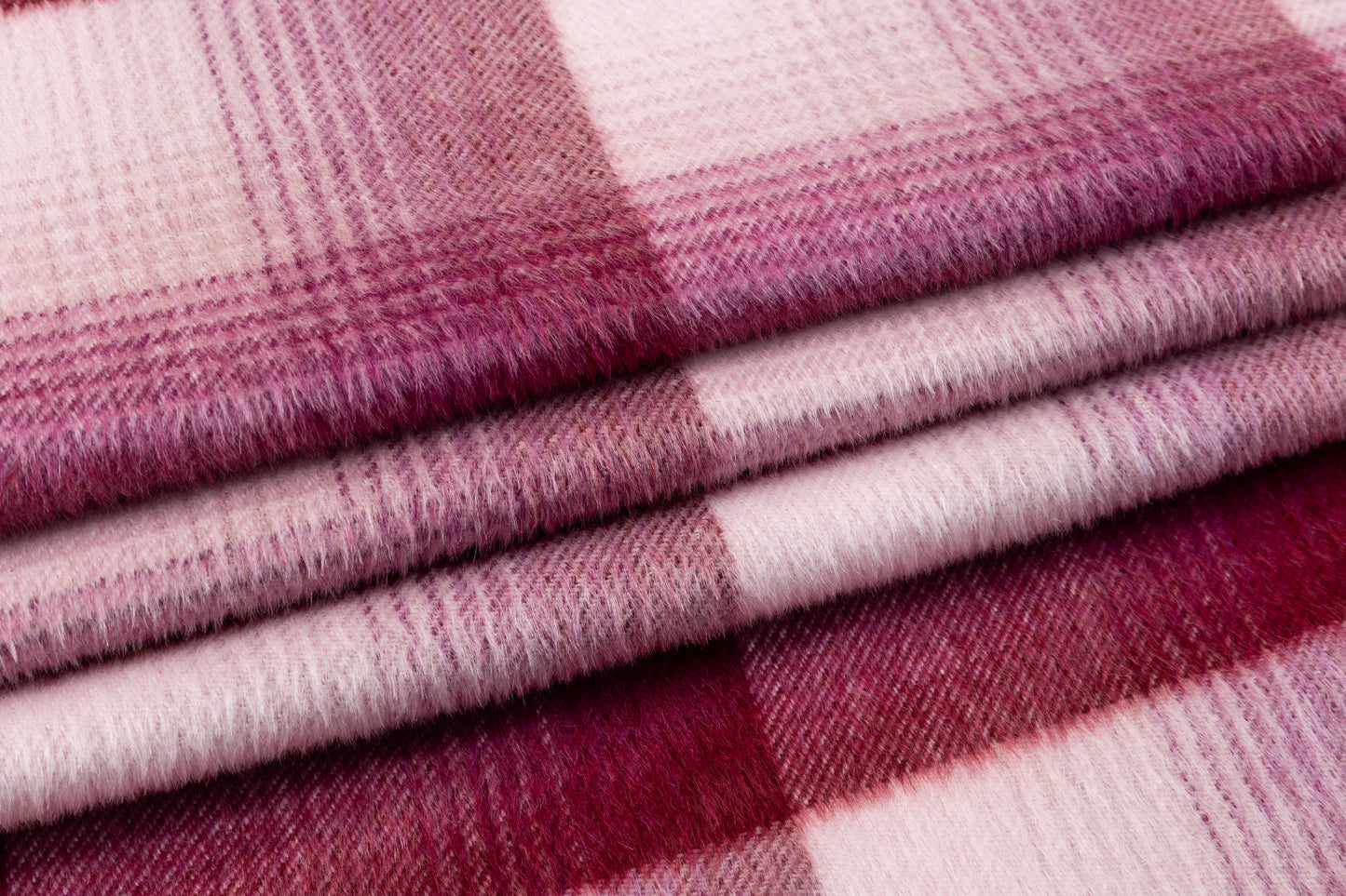 Checked Italian Alpaca Wool - Mauve / Pink
