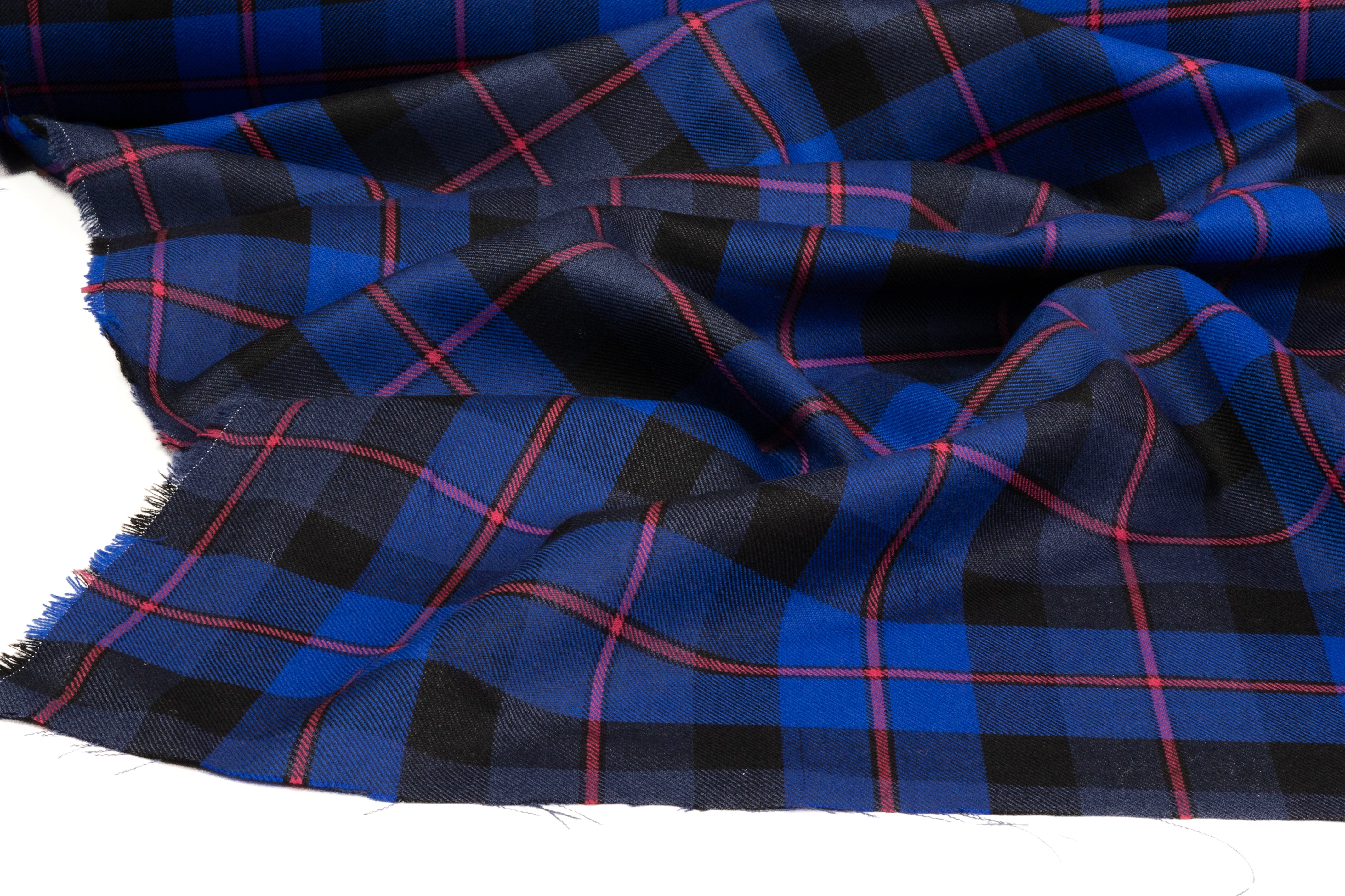 Checked Italian Wool - Blue / Black / Pink