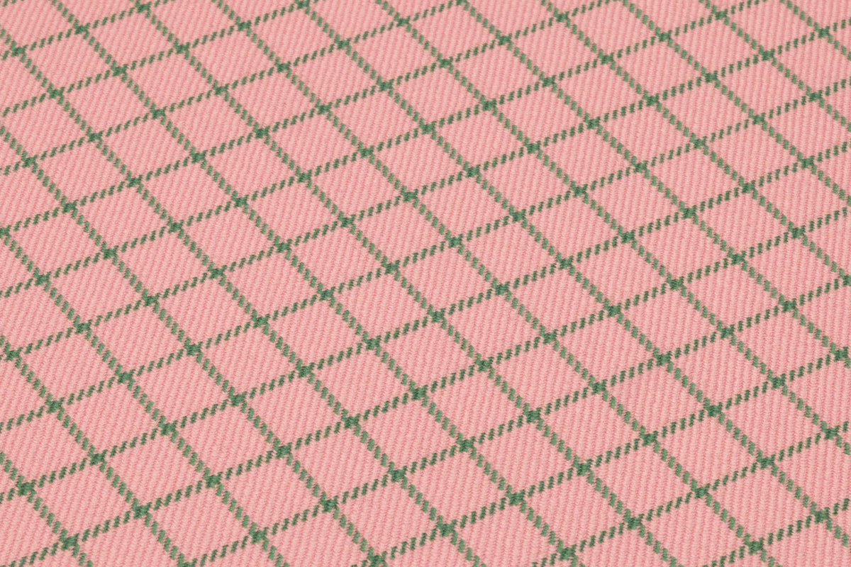 Checked Italian Wool Suiting - Pink / Green