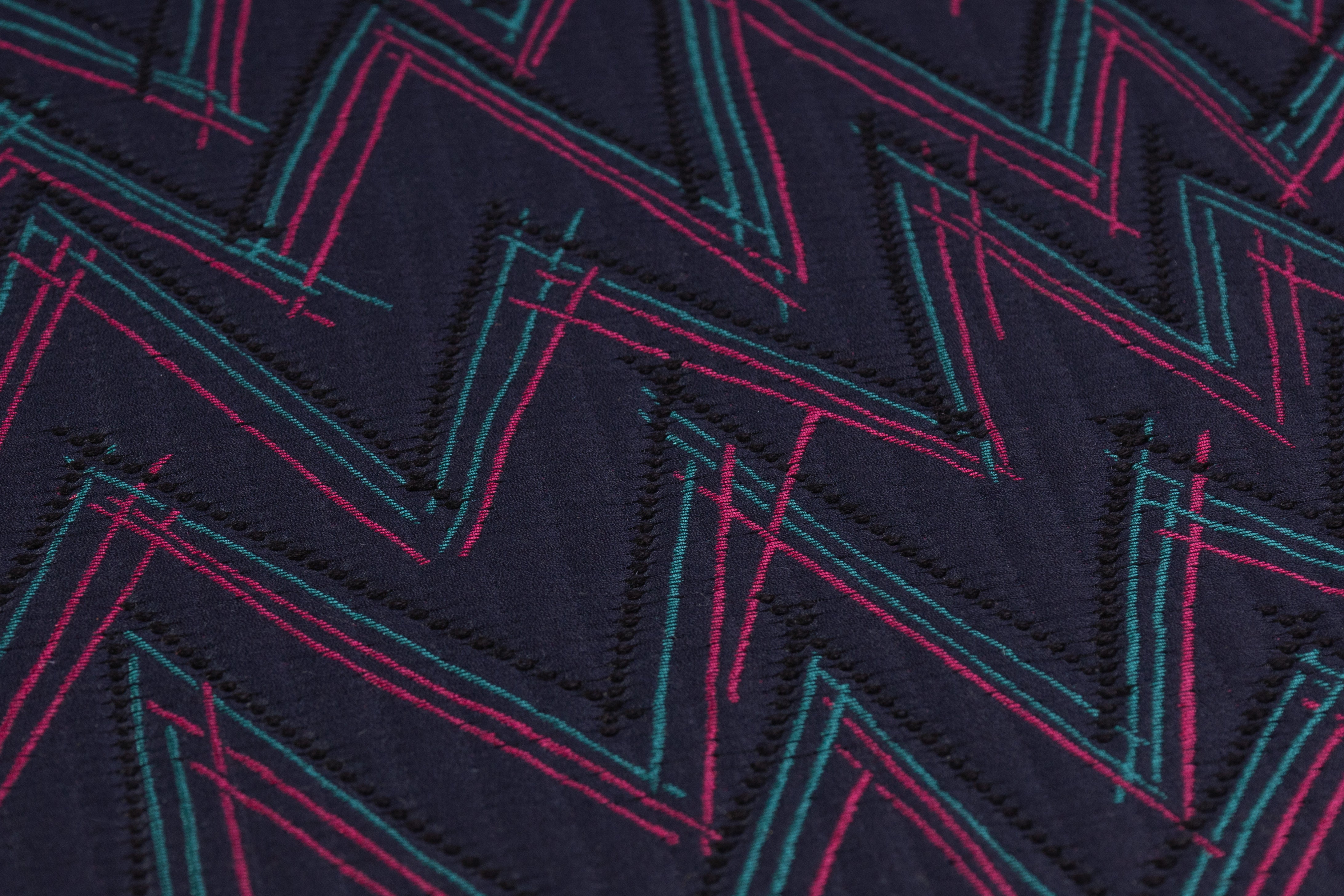 Chevron Italian Brocade - Blue / Green / Pink / Black