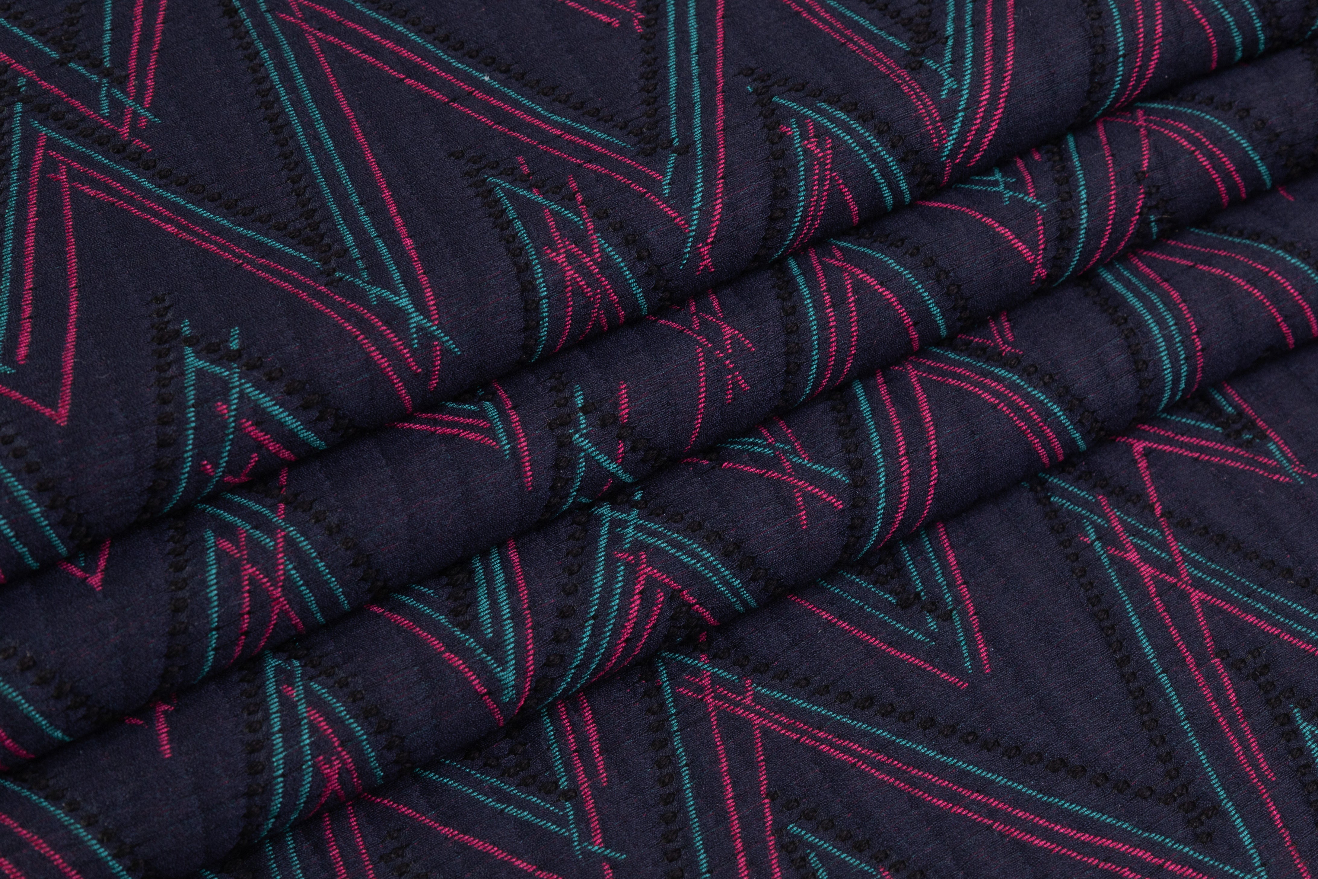 Chevron Italian Brocade - Blue / Green / Pink / Black