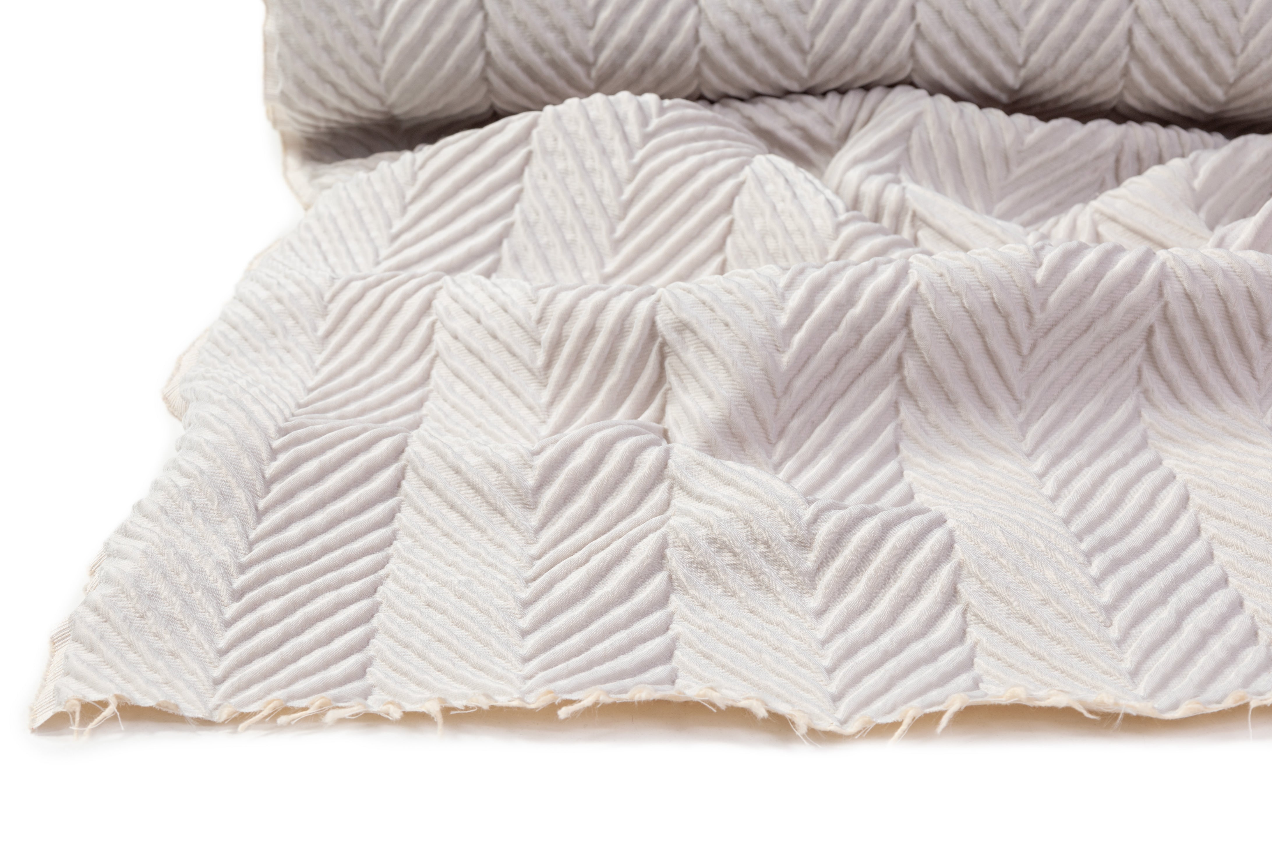 Herringbone Italian Matelassé Brocade - Gray