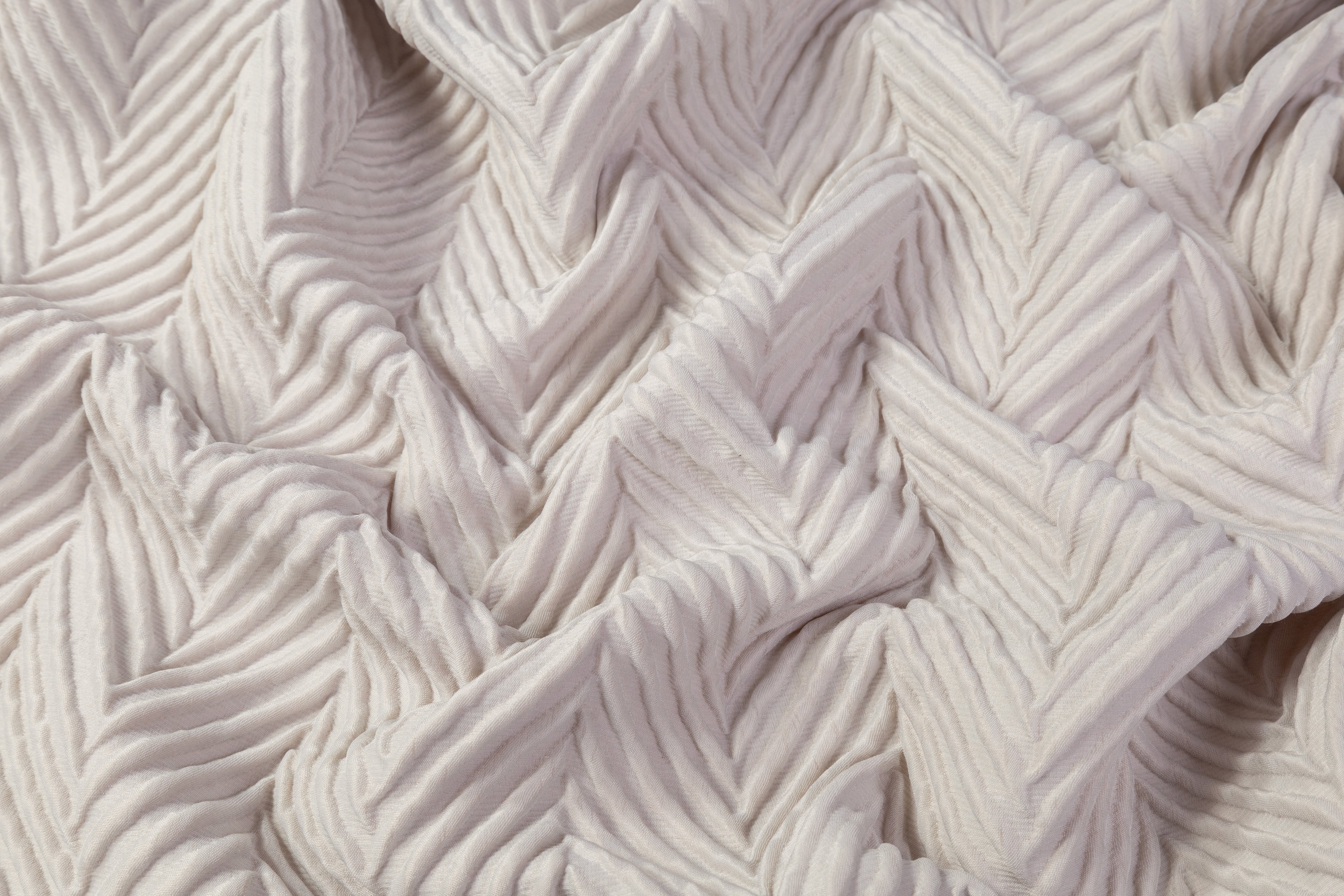 Herringbone Italian Matelassé Brocade - Gray