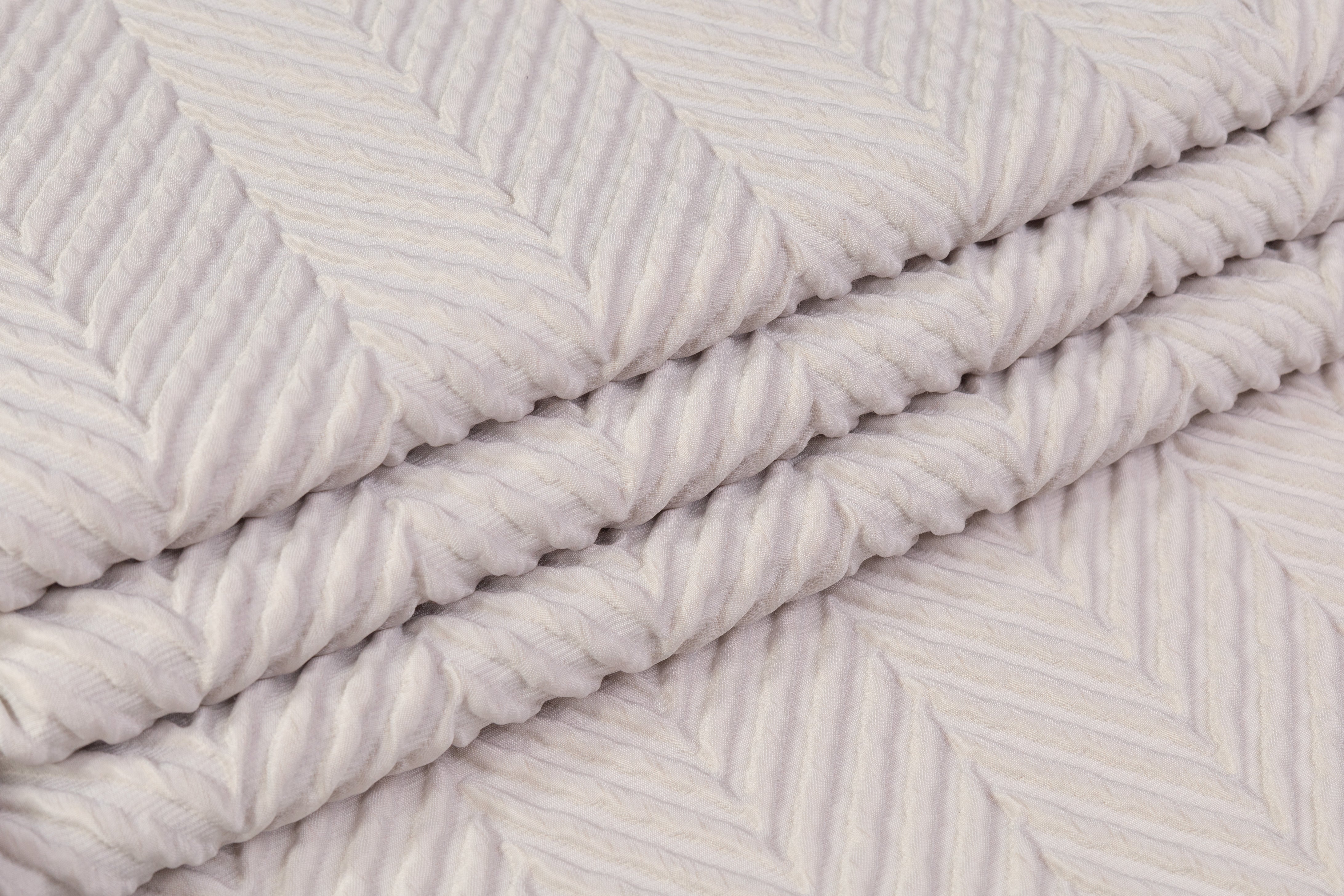 Herringbone Italian Matelassé Brocade - Gray