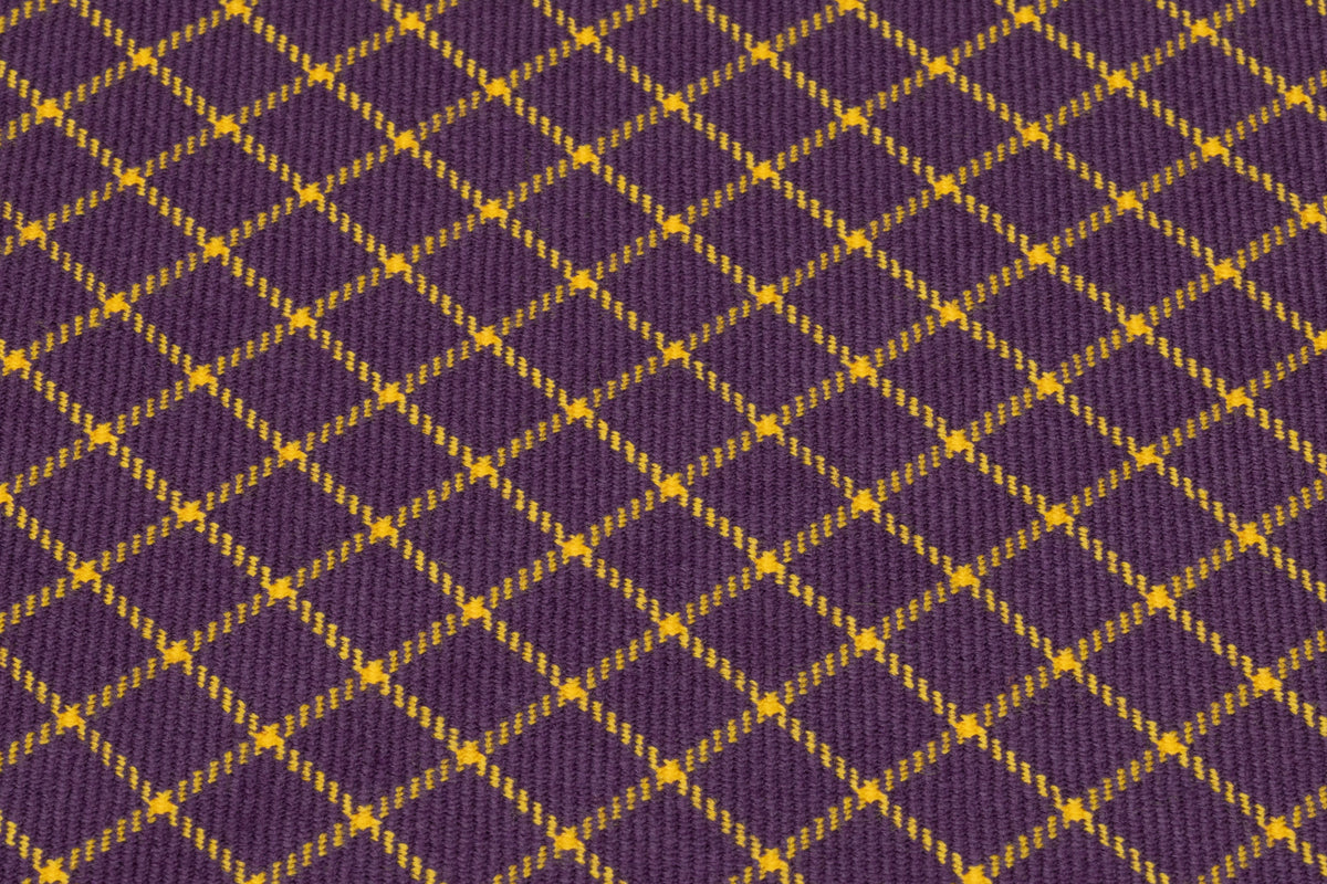 Checked Italian Wool Suiting - Purple / Yellow