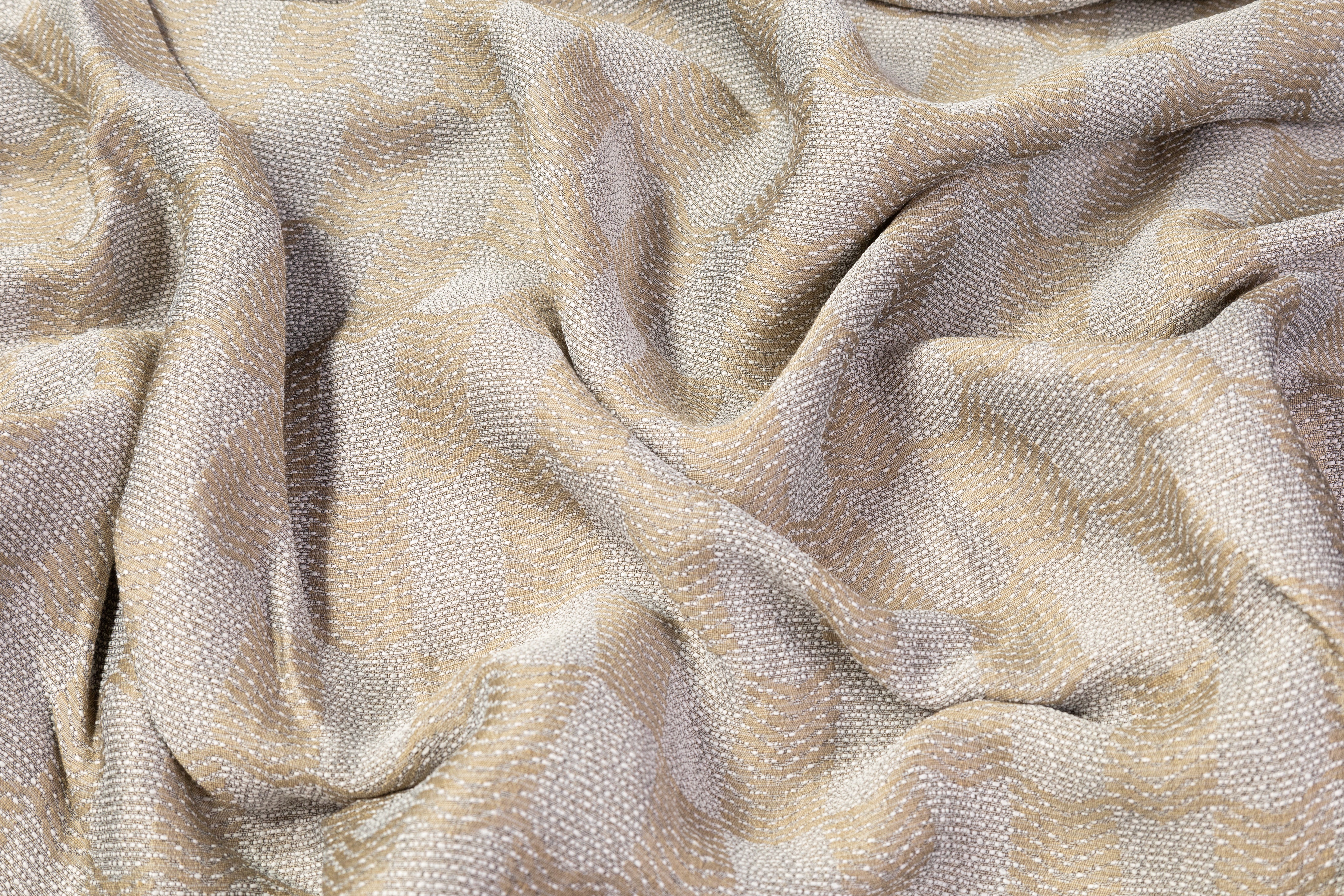 Geometric Italian Silk Blend Jacquard - Gray / Taupe