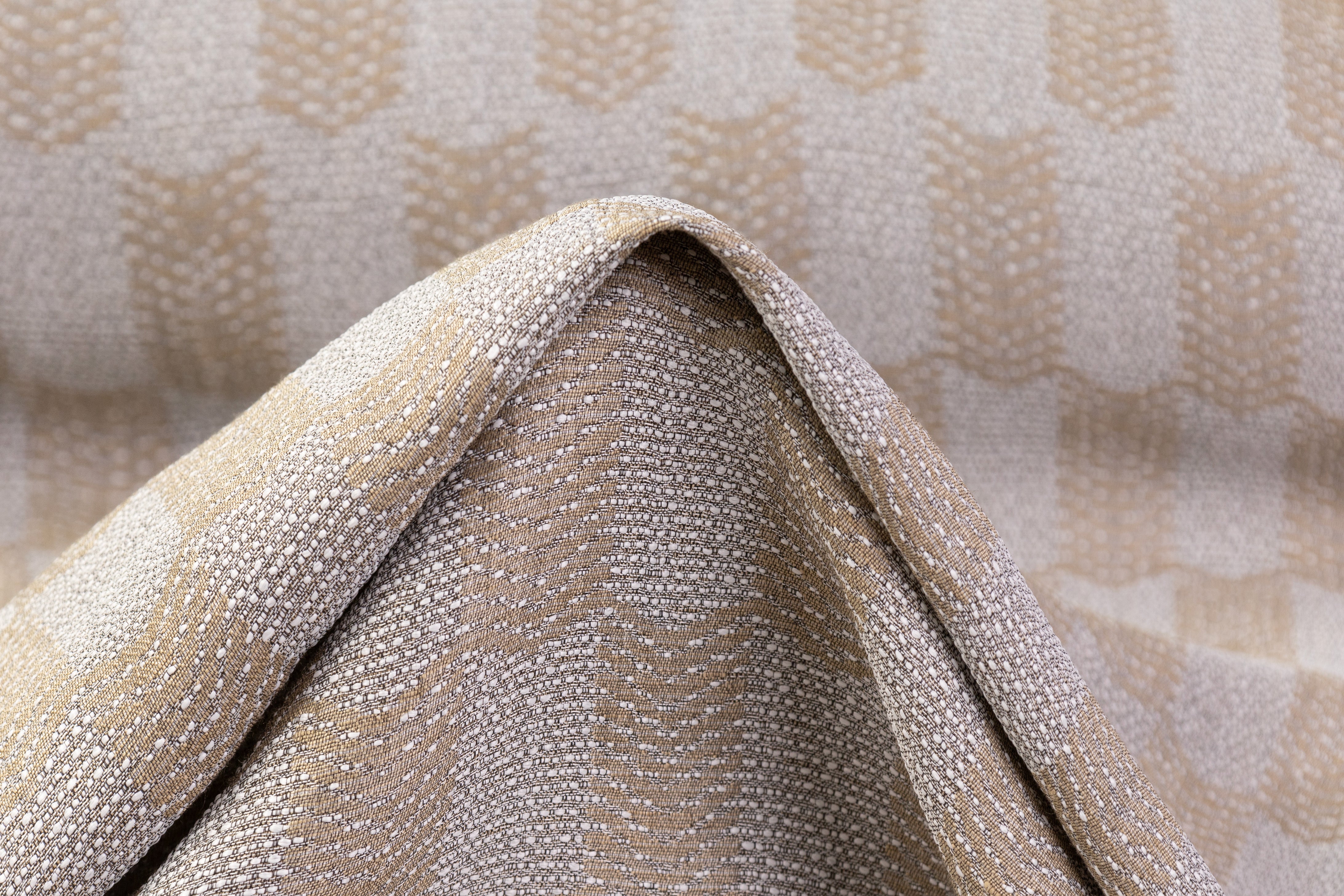 Geometric Italian Silk Blend Jacquard - Gray / Taupe