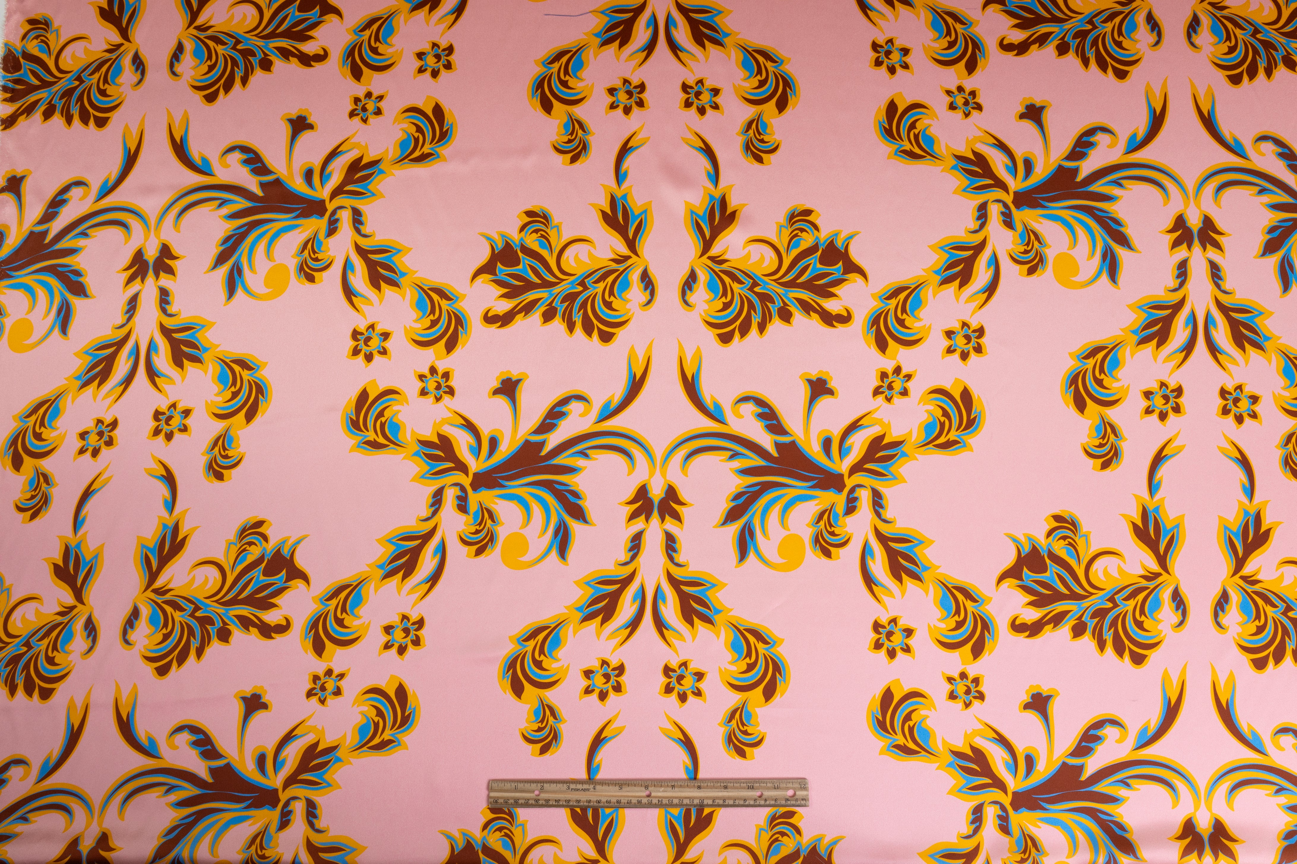 Italian Silk Charmeuse - Pink / Brown / Blue / Orange