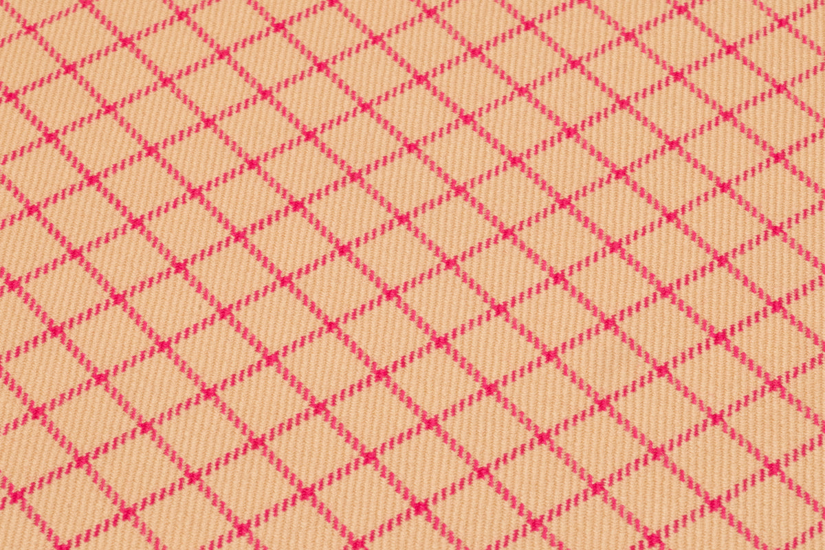 Checked Italian Wool Suiting - Camel / Magenta