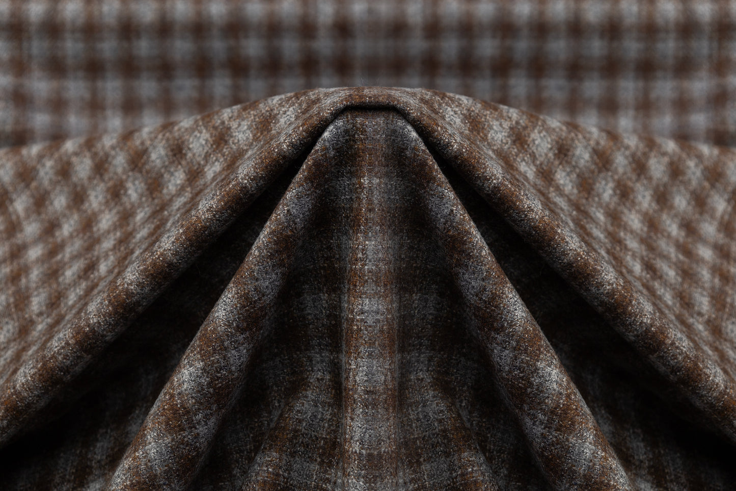 Checked Italian Wool Tweed - Brown / Gray