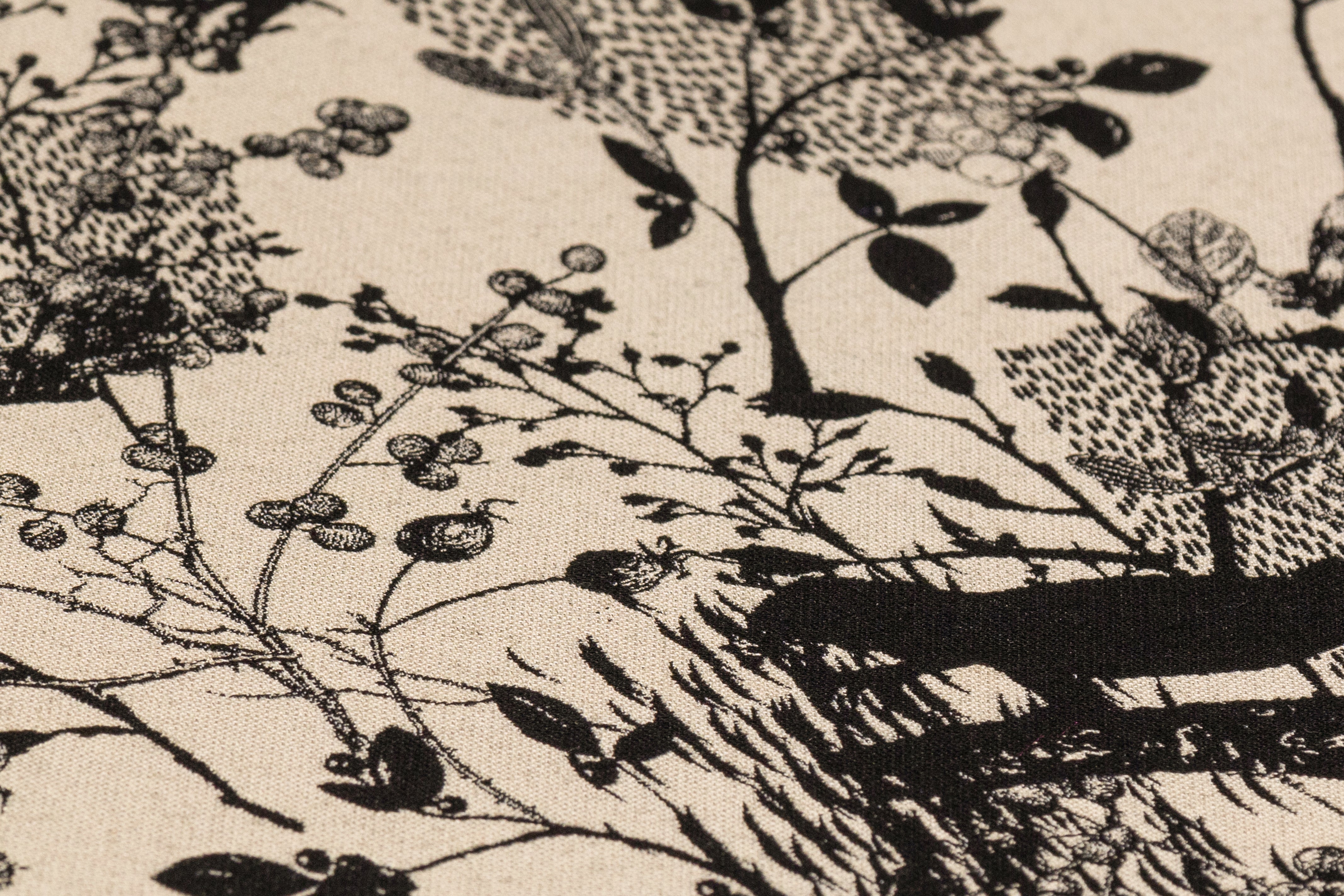 Wildlife Italian Brocade - Ivory / Black