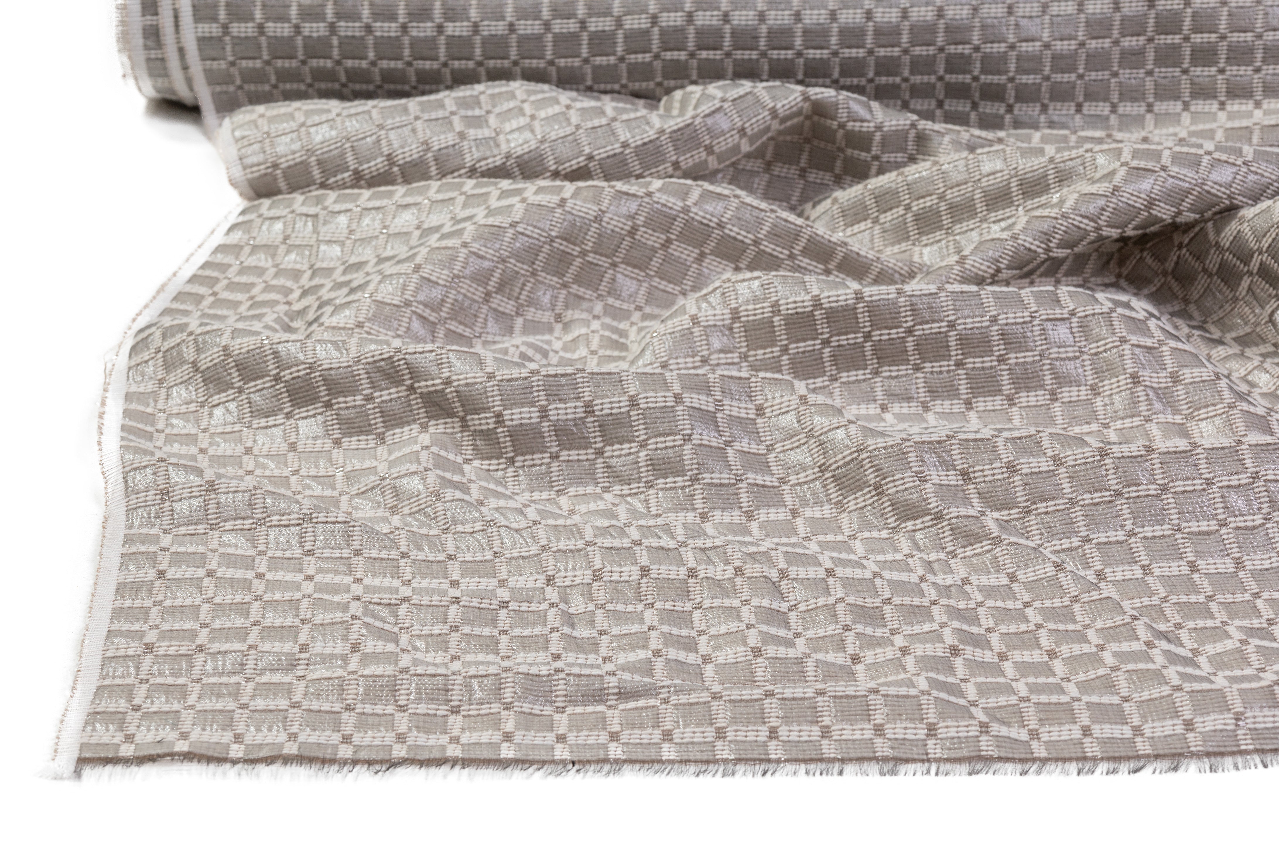 Geometric Italian Brocade - Taupe / Gray