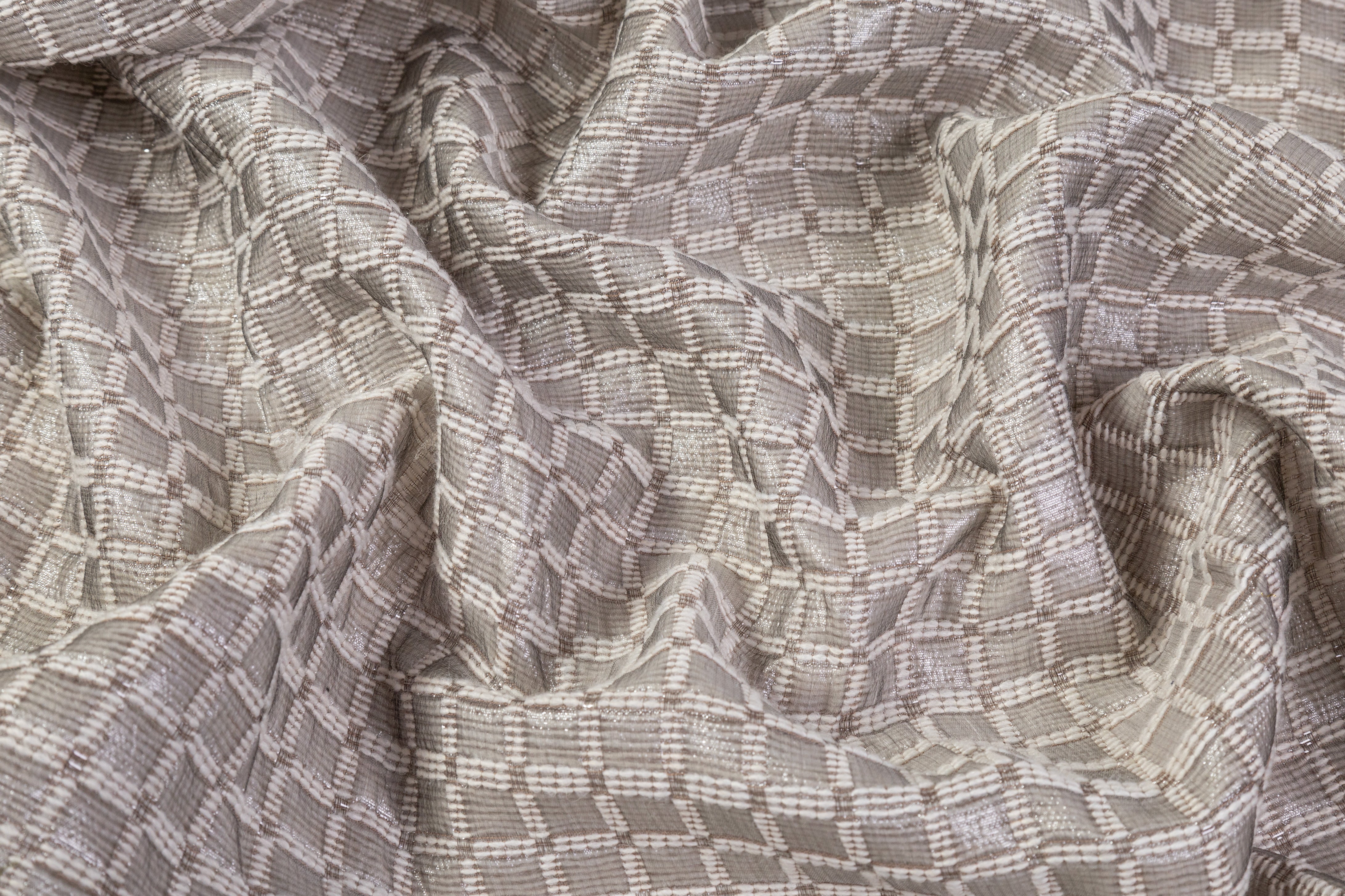 Geometric Italian Brocade - Taupe / Gray