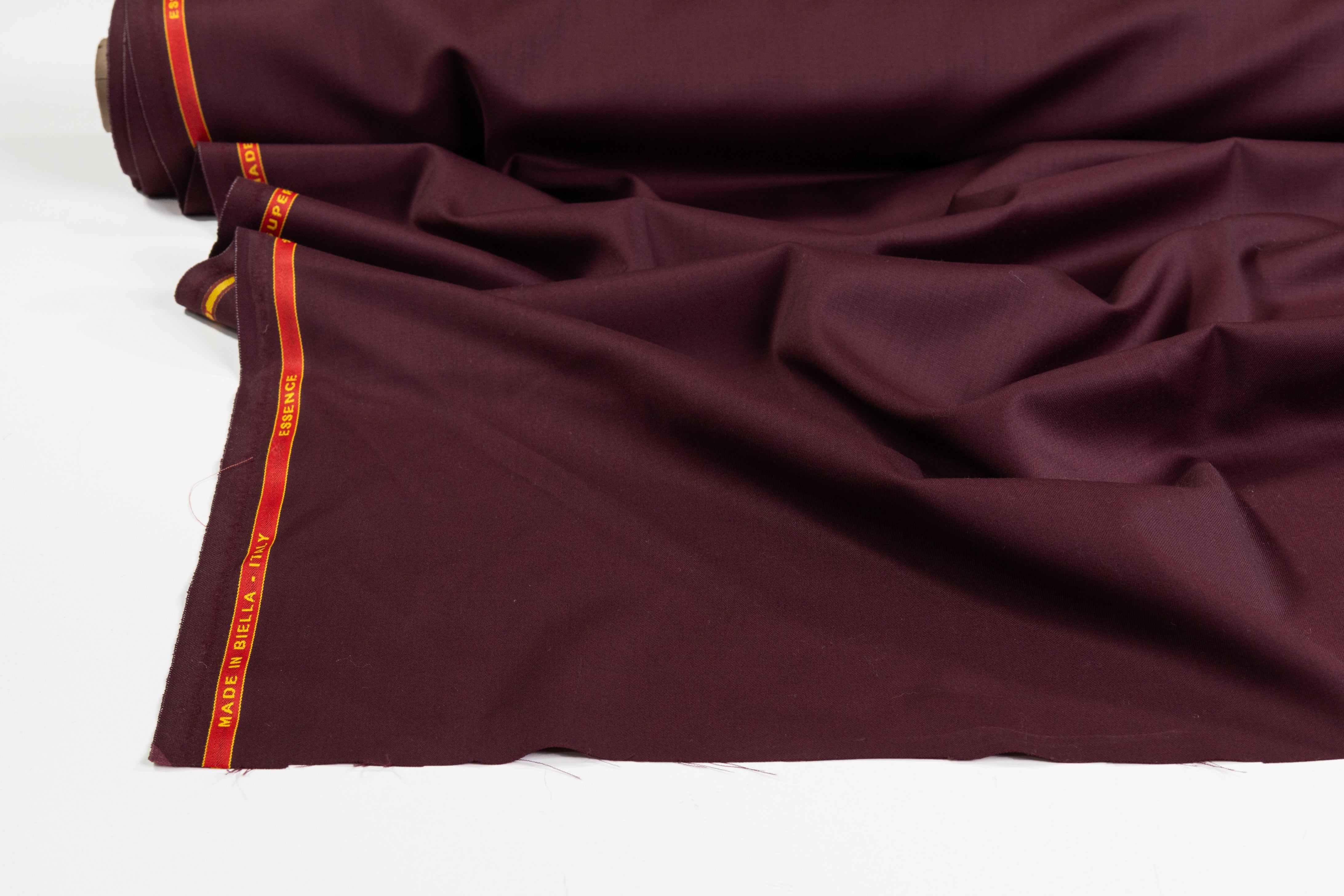 Super 130s Italian Wool Suiting - Burgundy