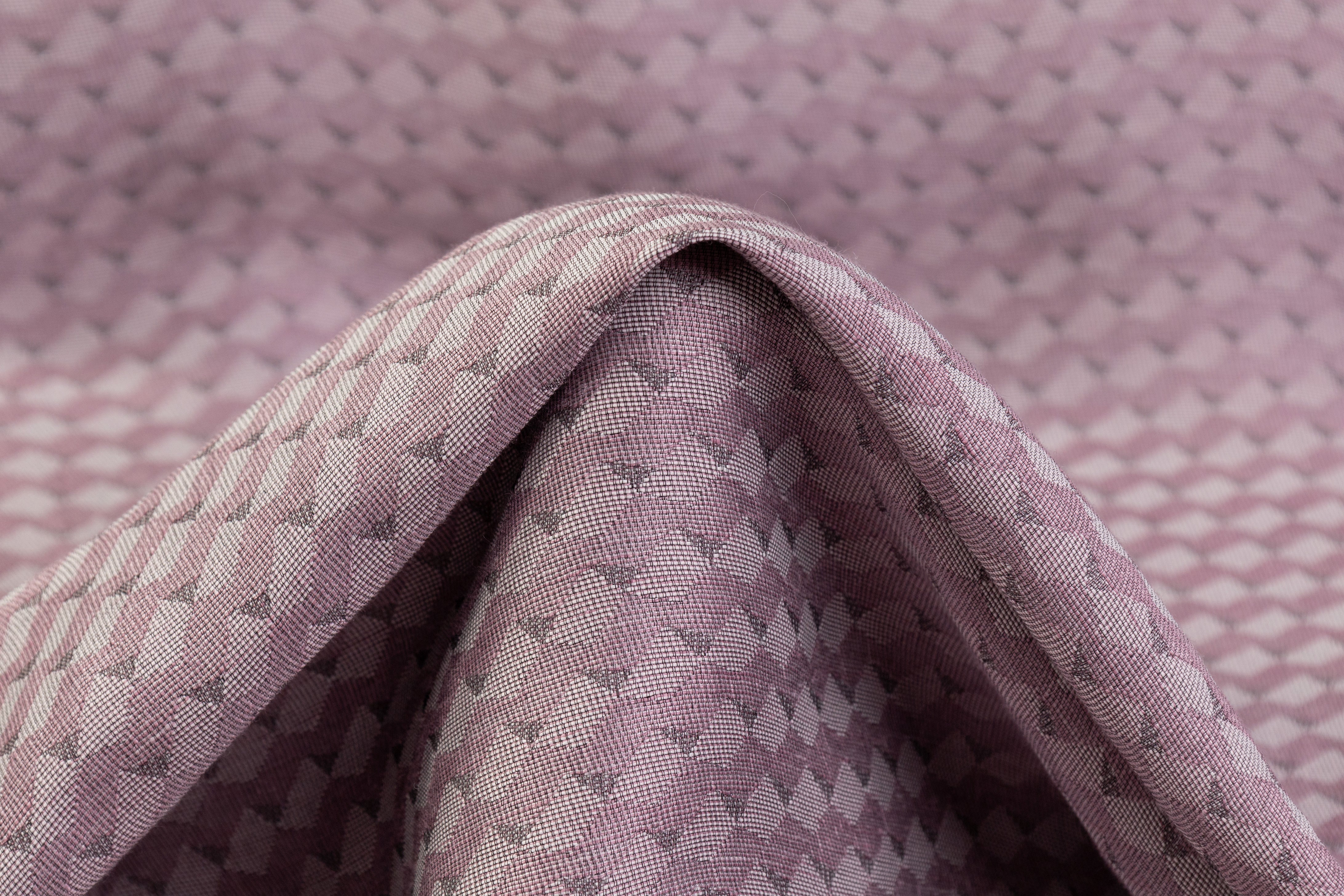 Geometric Italian Silk Blend Jacquard - Pink / Gray