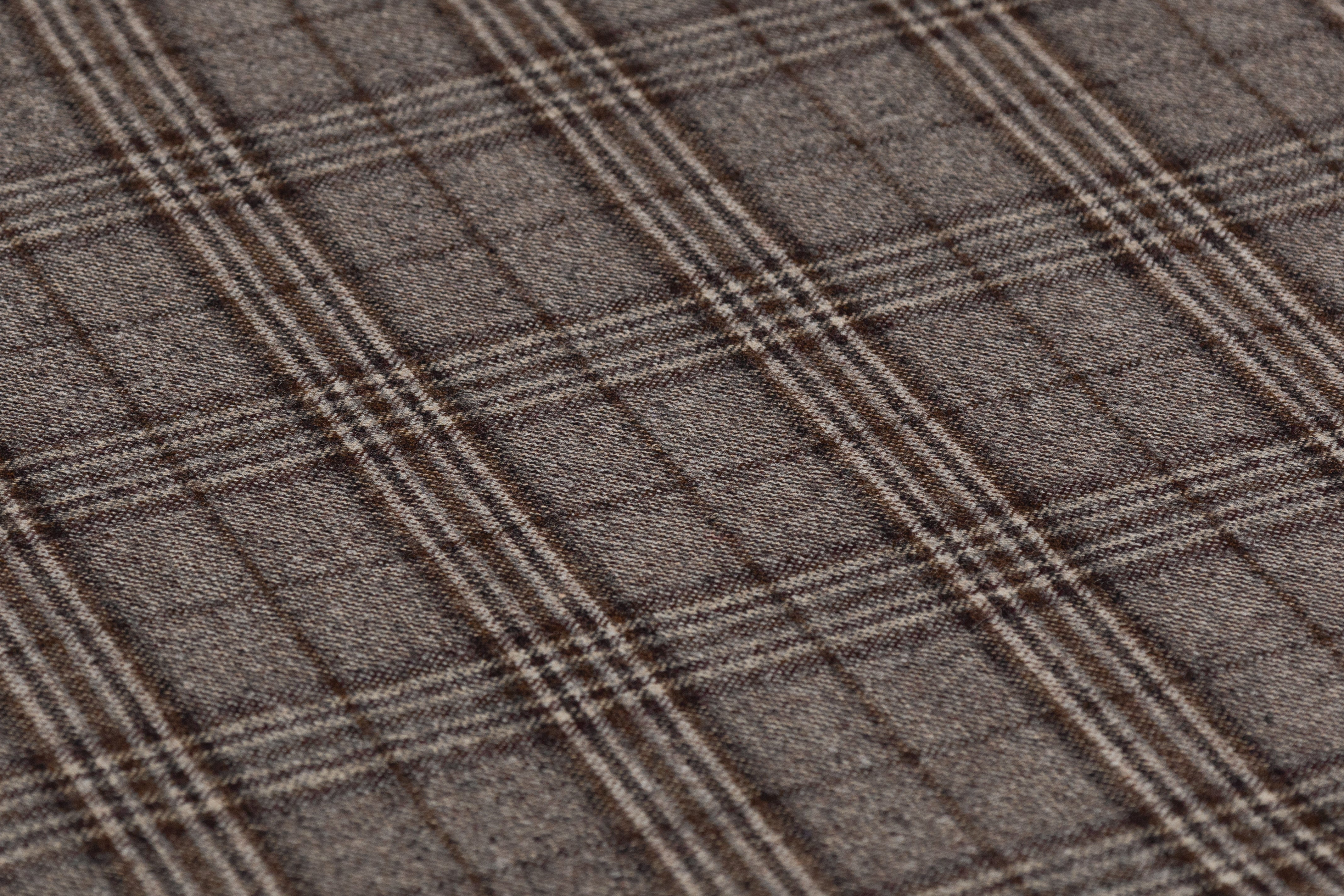 Checked Italian Super 130s Wool Flannel - Brown / Gray