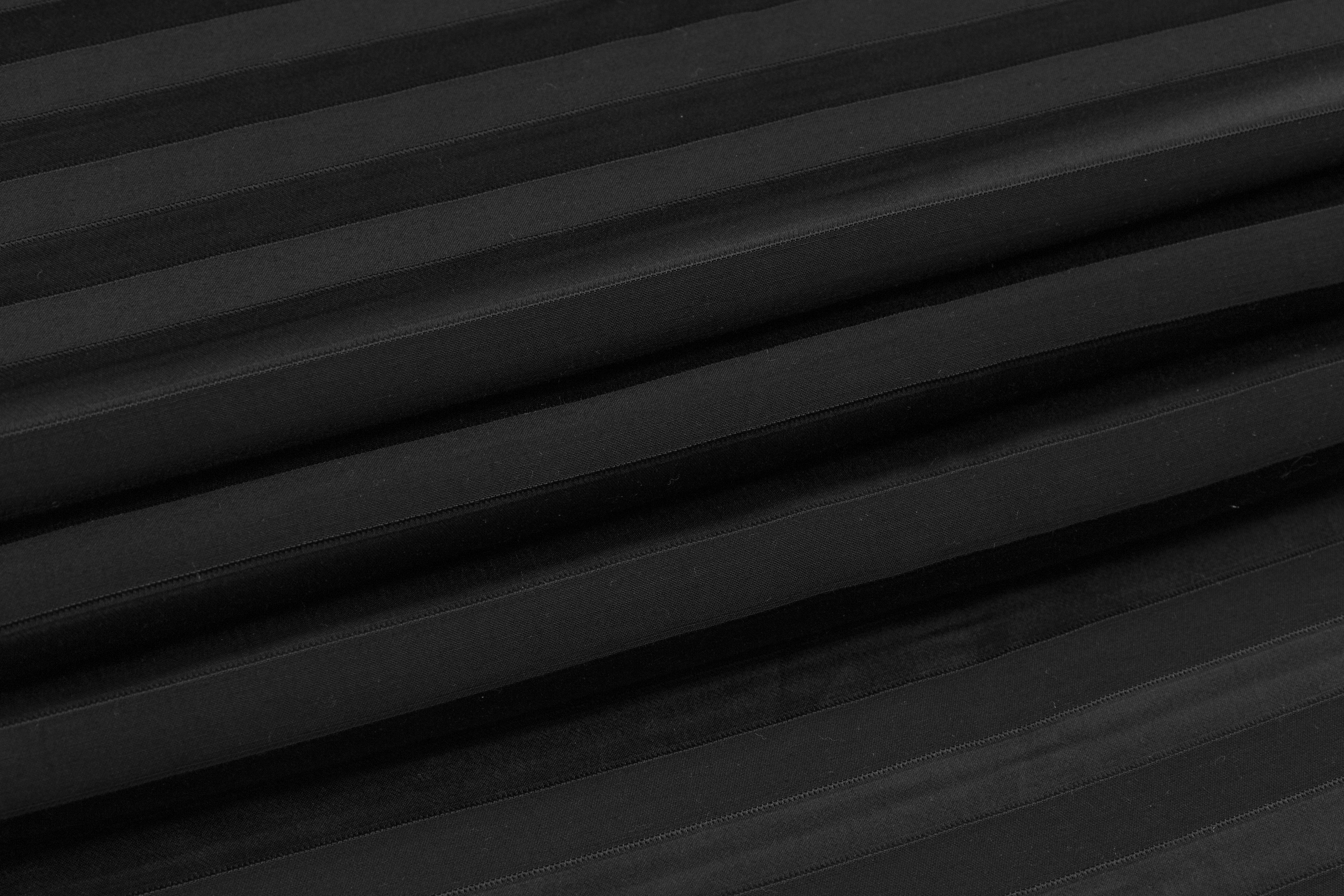 Striped Italian Viscose Wool Jacquard - Black