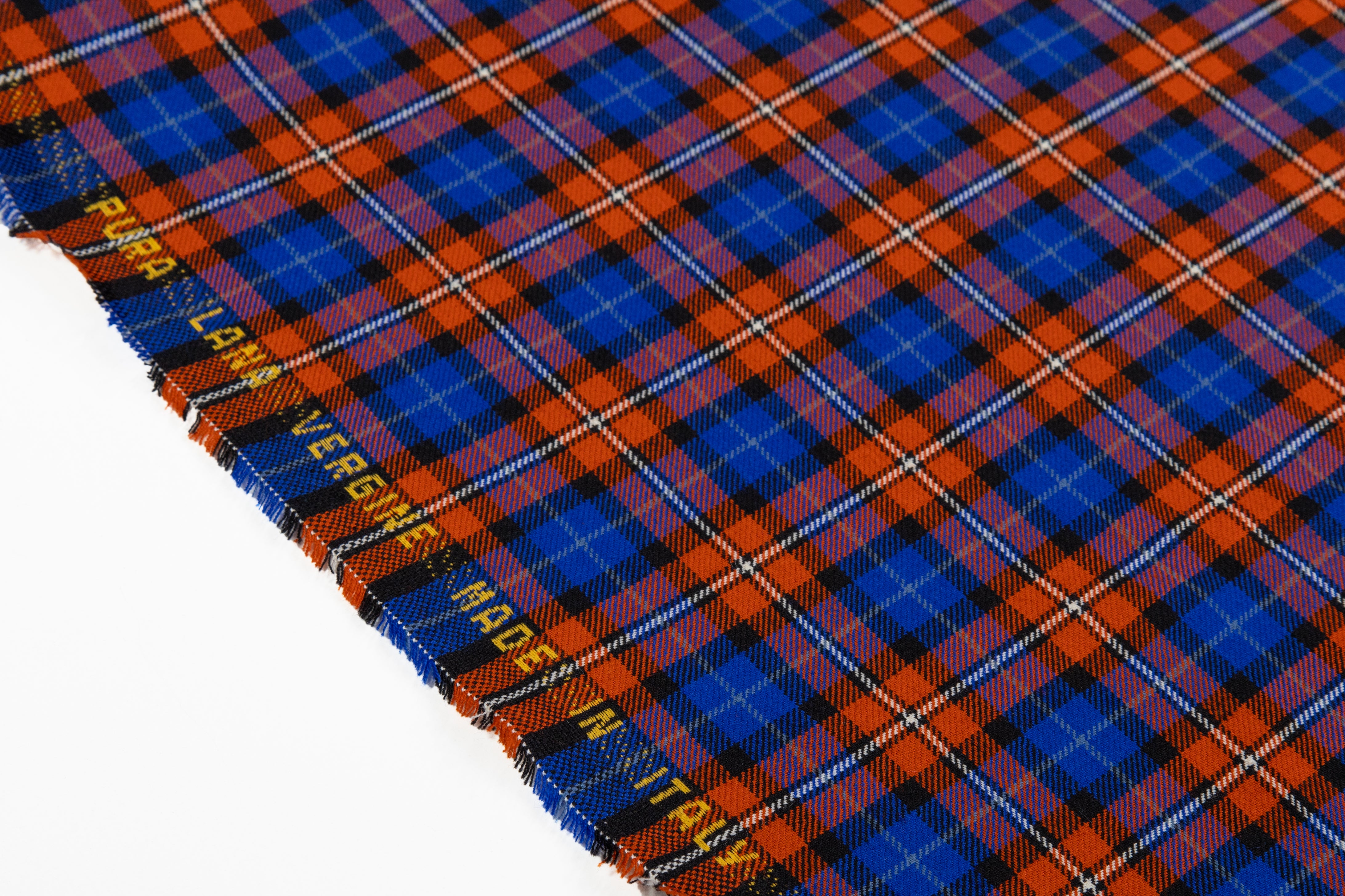 Checked Italian Wool Suiting - Blue / Orange