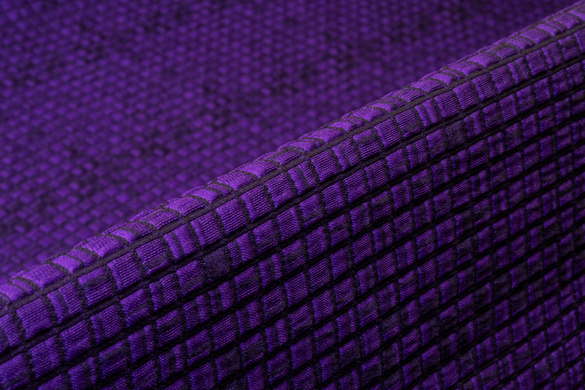 Geometric Italian Silk Blend Brocade - Purple