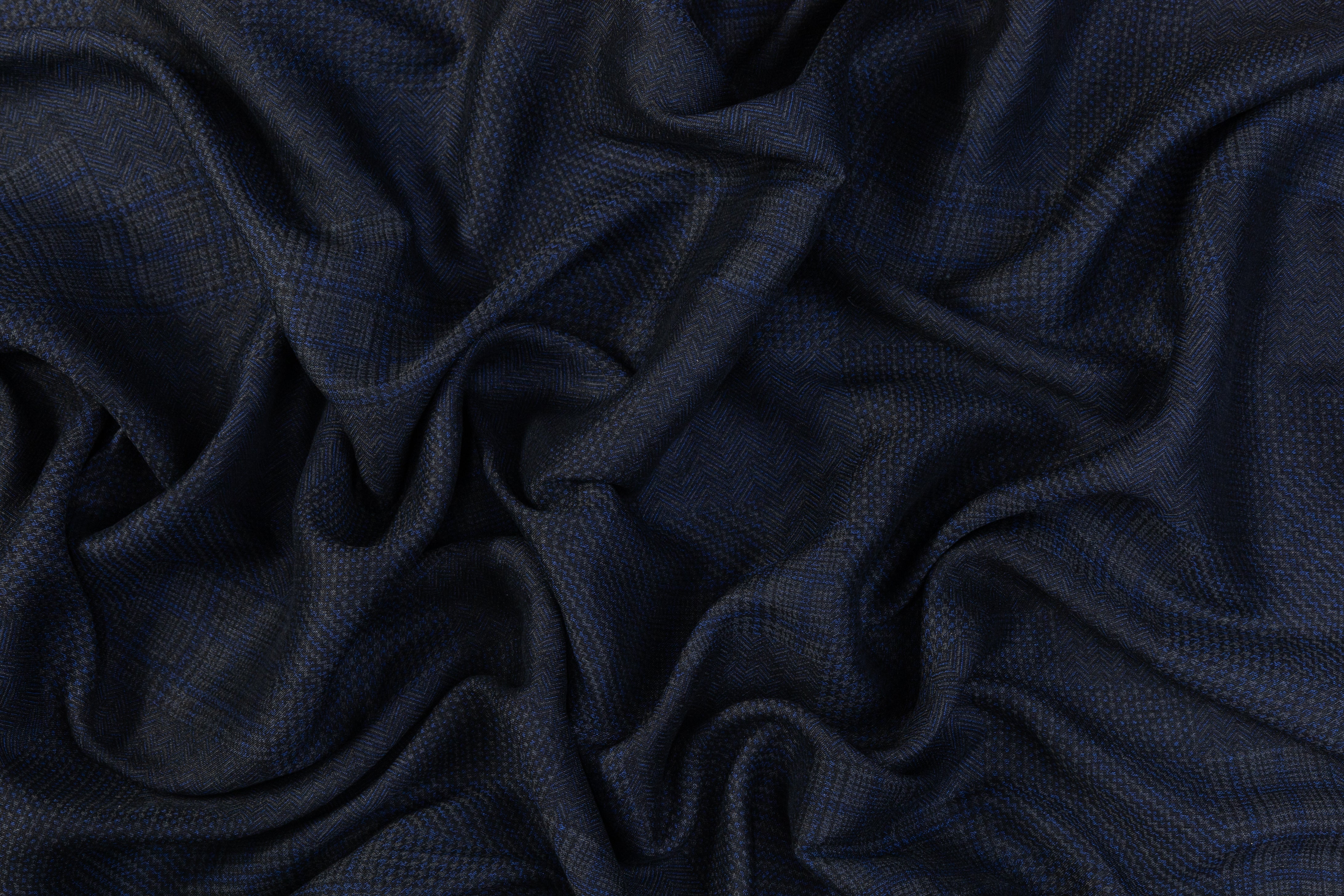 Double Faced Italian Linen Jacquard - Blue