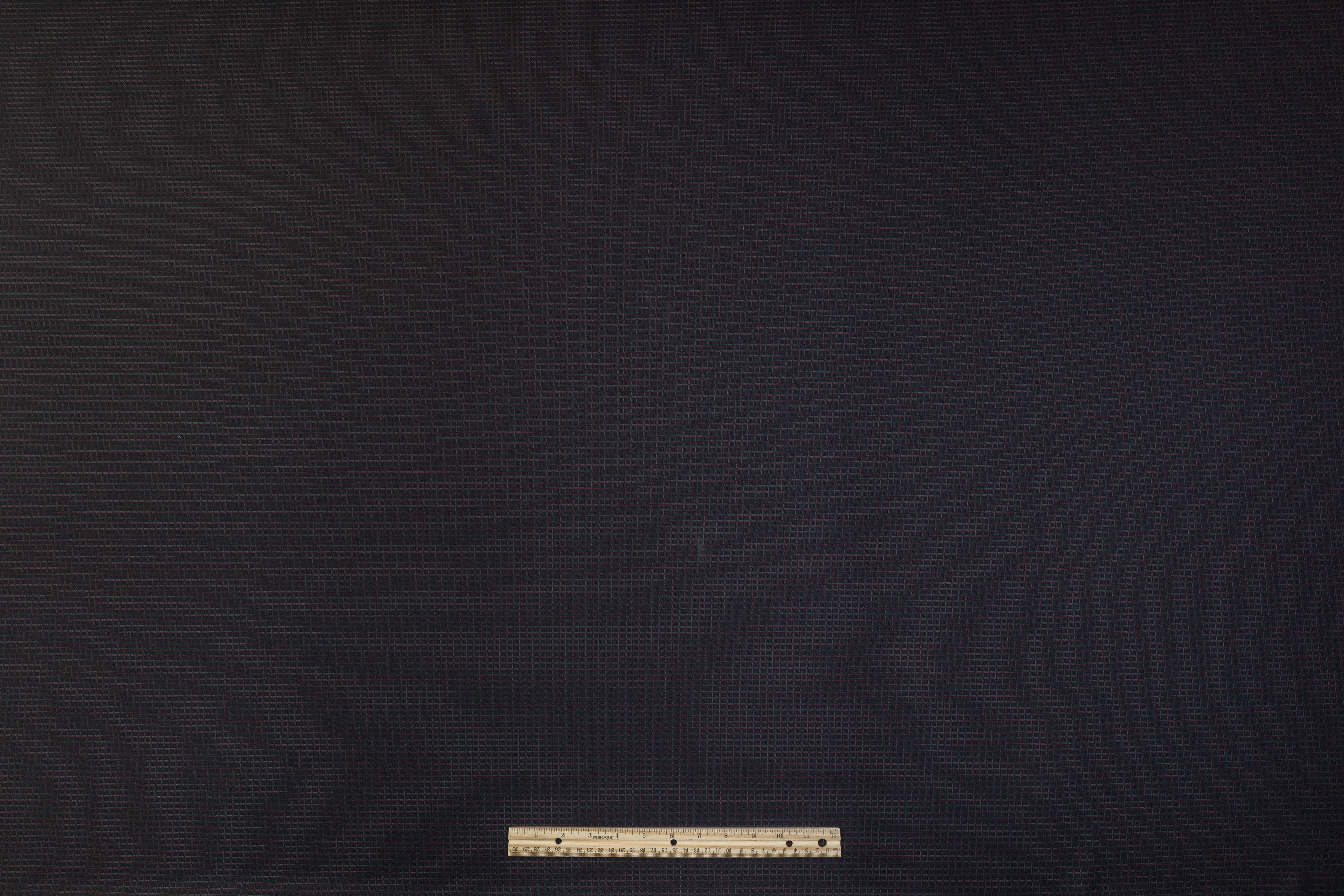 Italian Wool Sateen Suiting - Navy / Green / Red