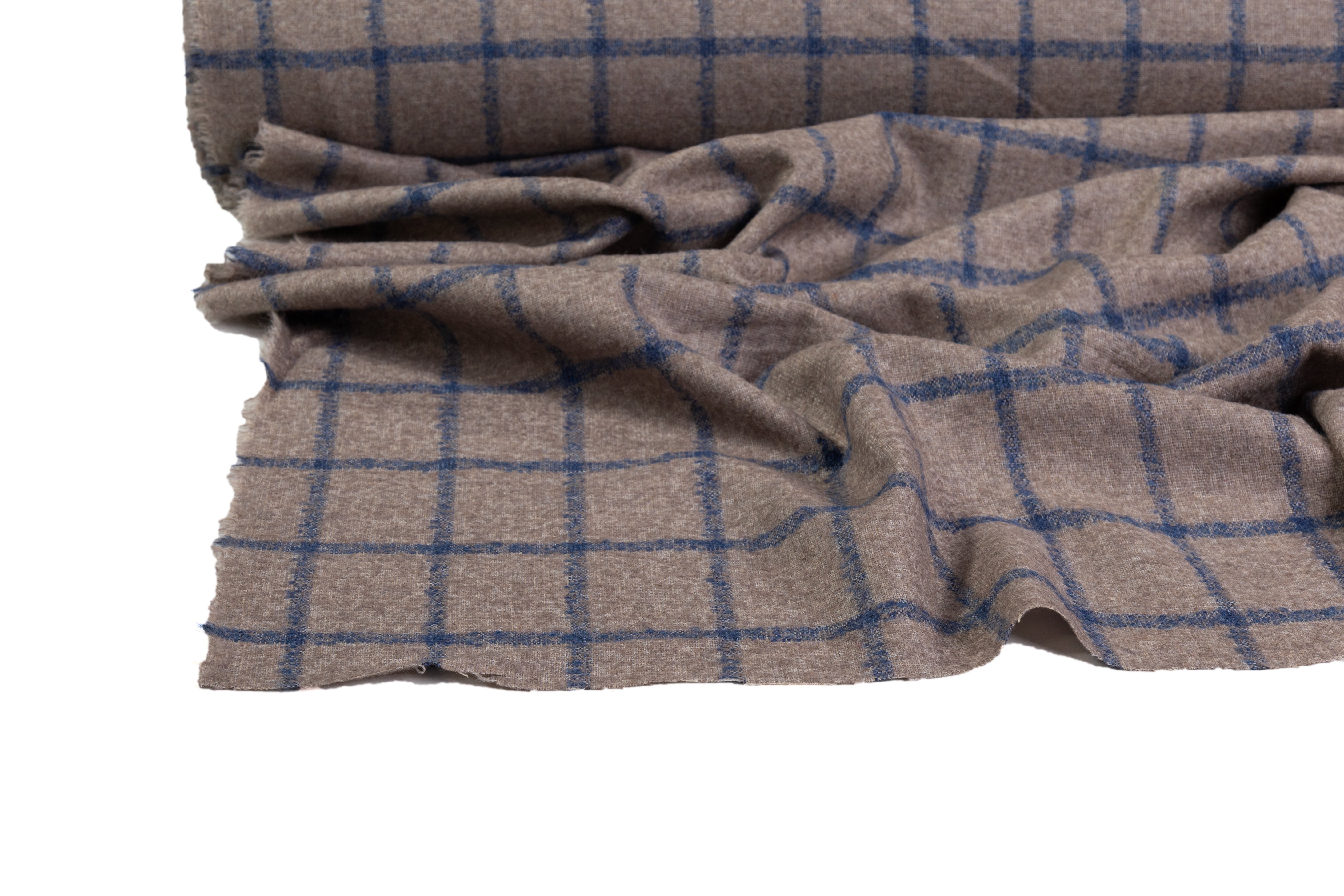 Italian Alpaca Wool Blend - Blue / Taupe