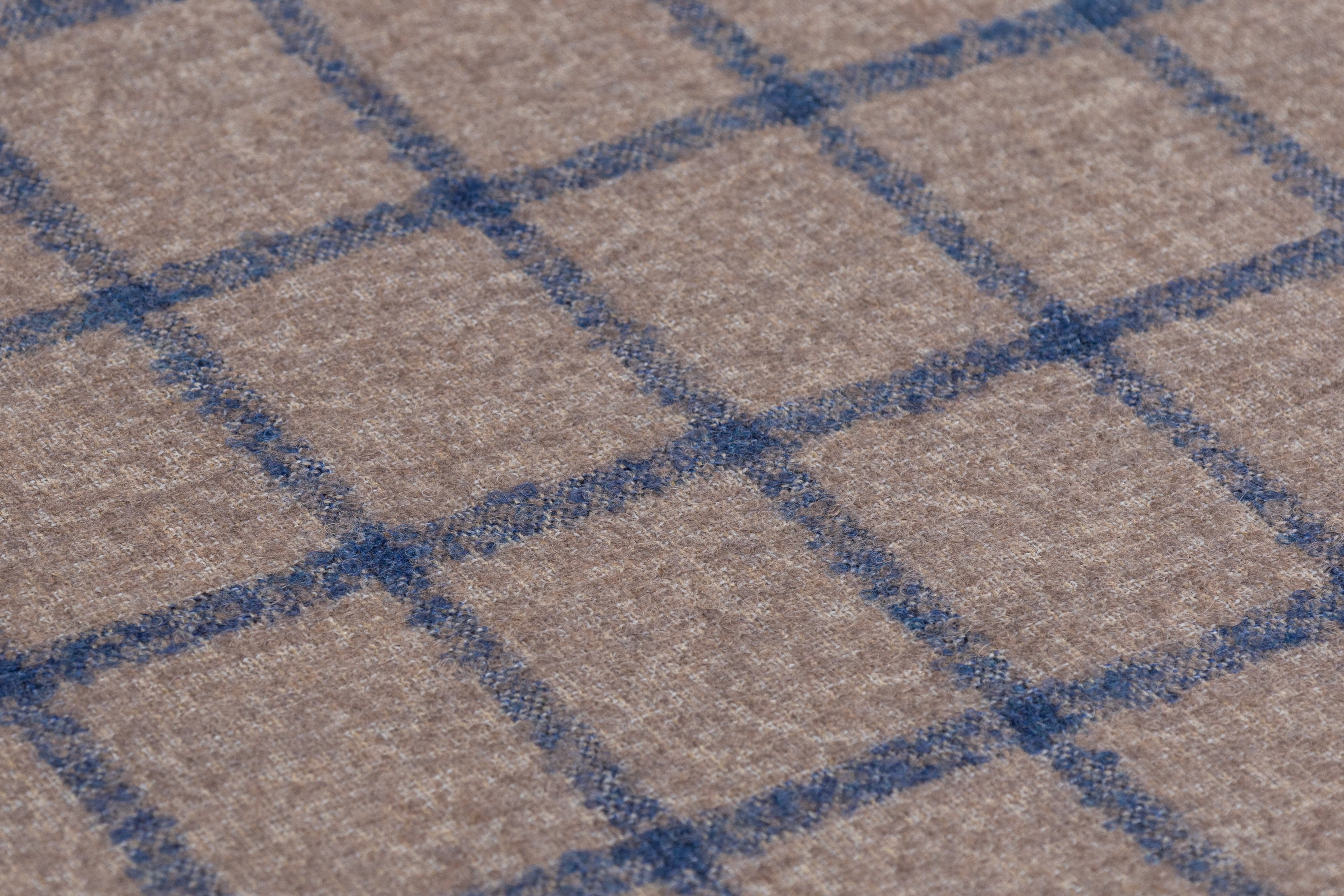 Italian Alpaca Wool Blend - Blue / Taupe