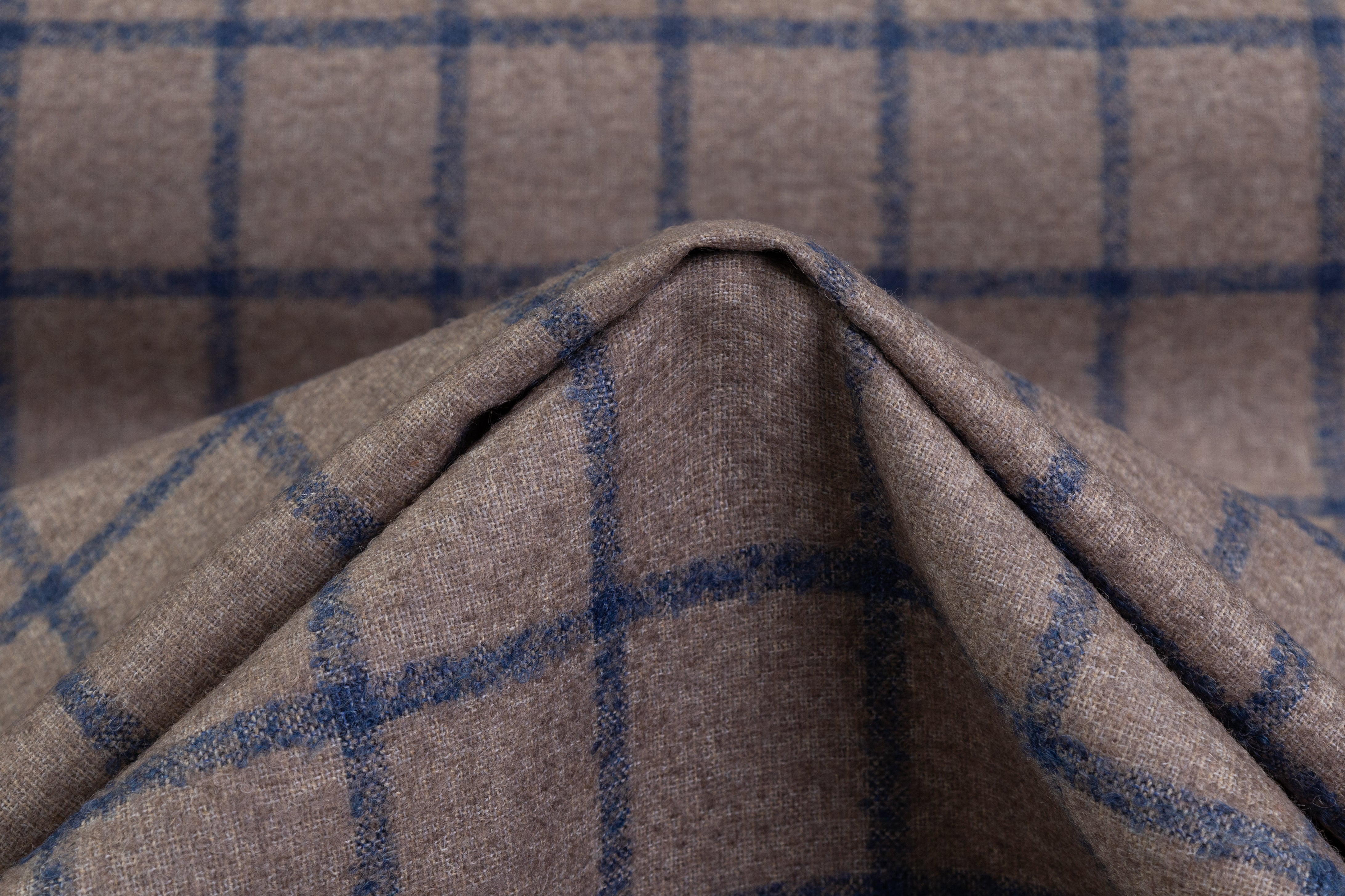 Italian Alpaca Wool Blend - Blue / Taupe