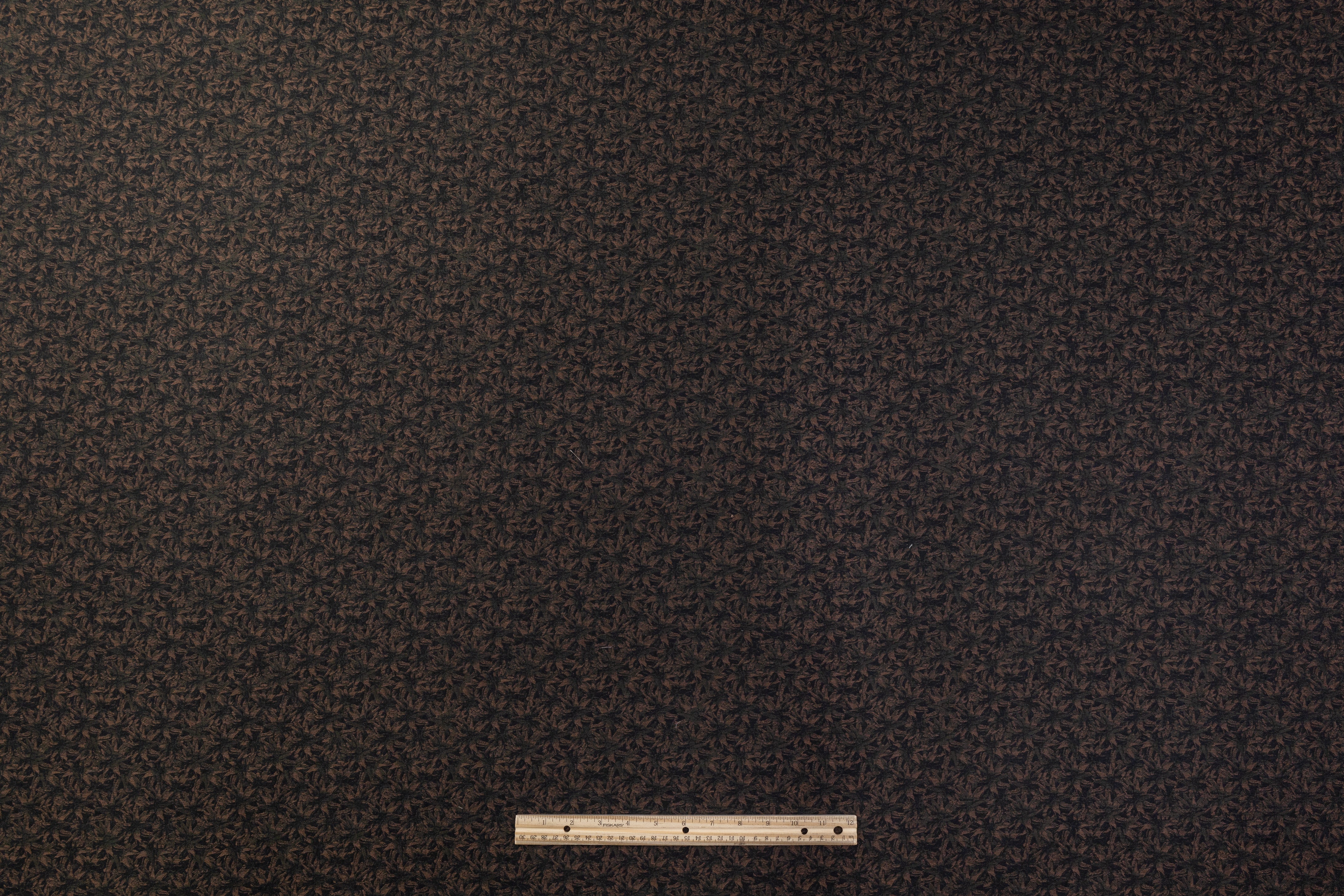 Italian Linen Jacquard - Green / Brown