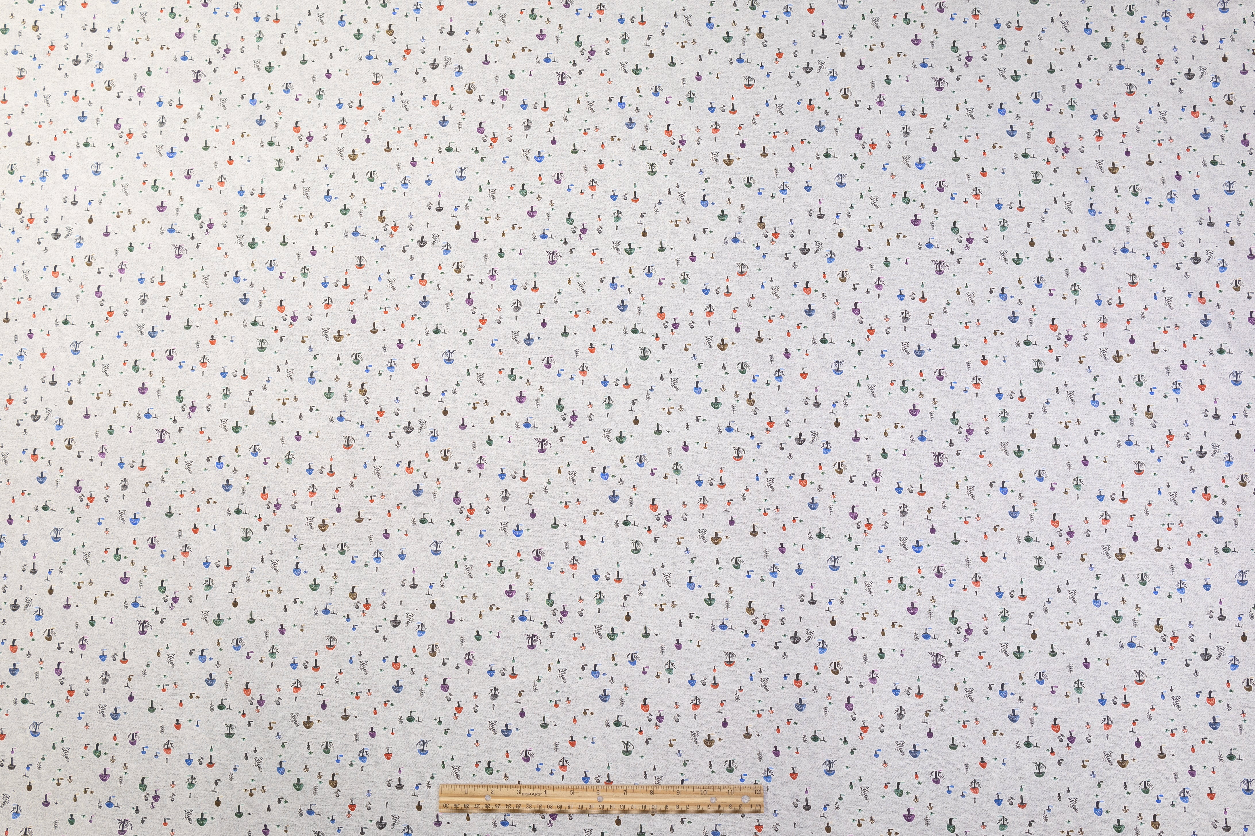 Mushroom Printed Italian Cotton - Multicolor