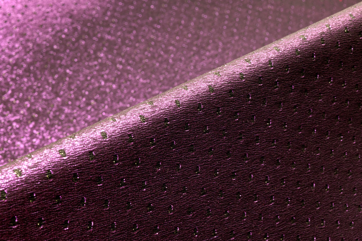 Double Faced Dotted Metallic Italian Brocade - Amethyst / Green