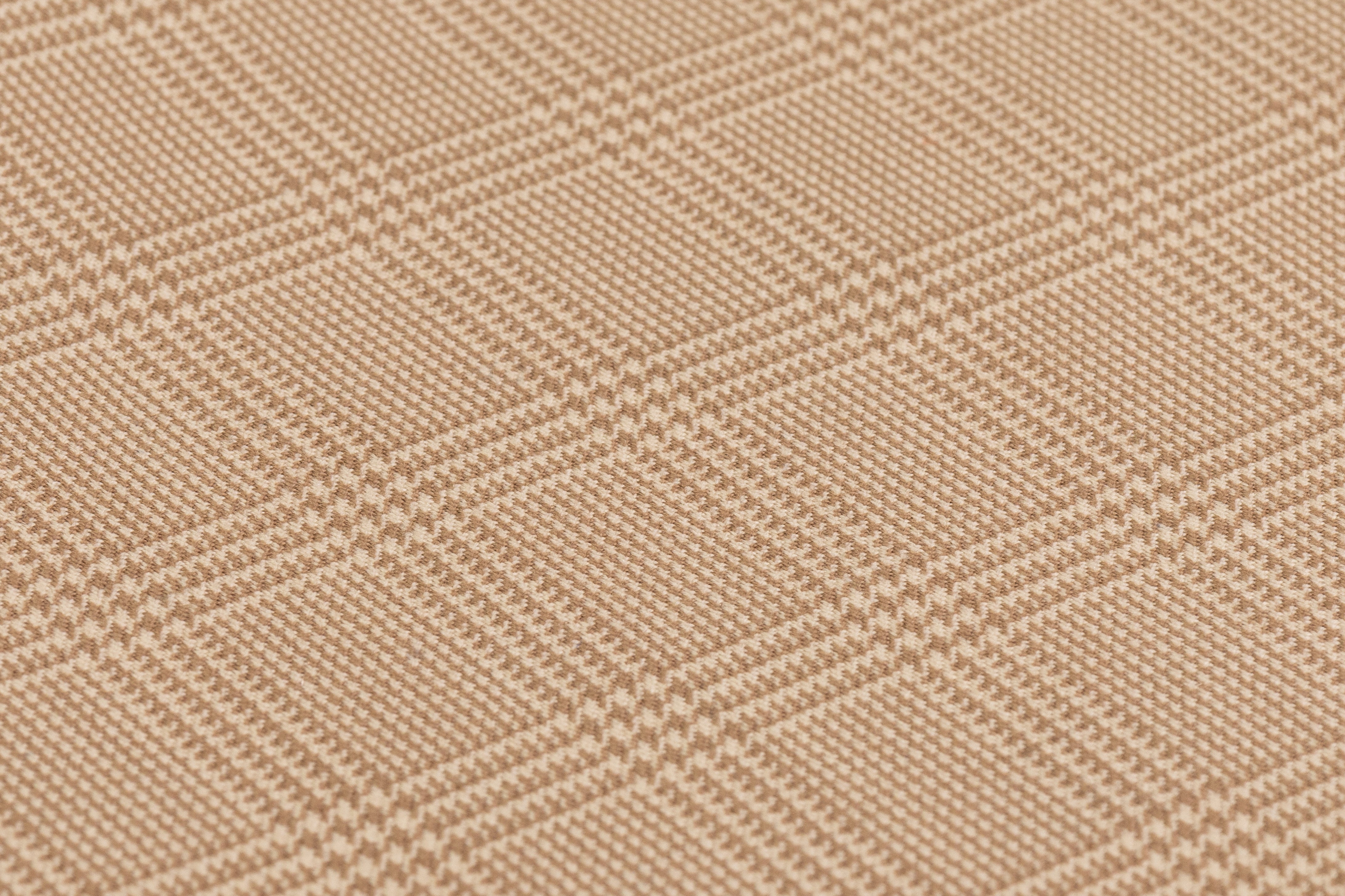 Glen Checked Italian Wool Suiting - Tan