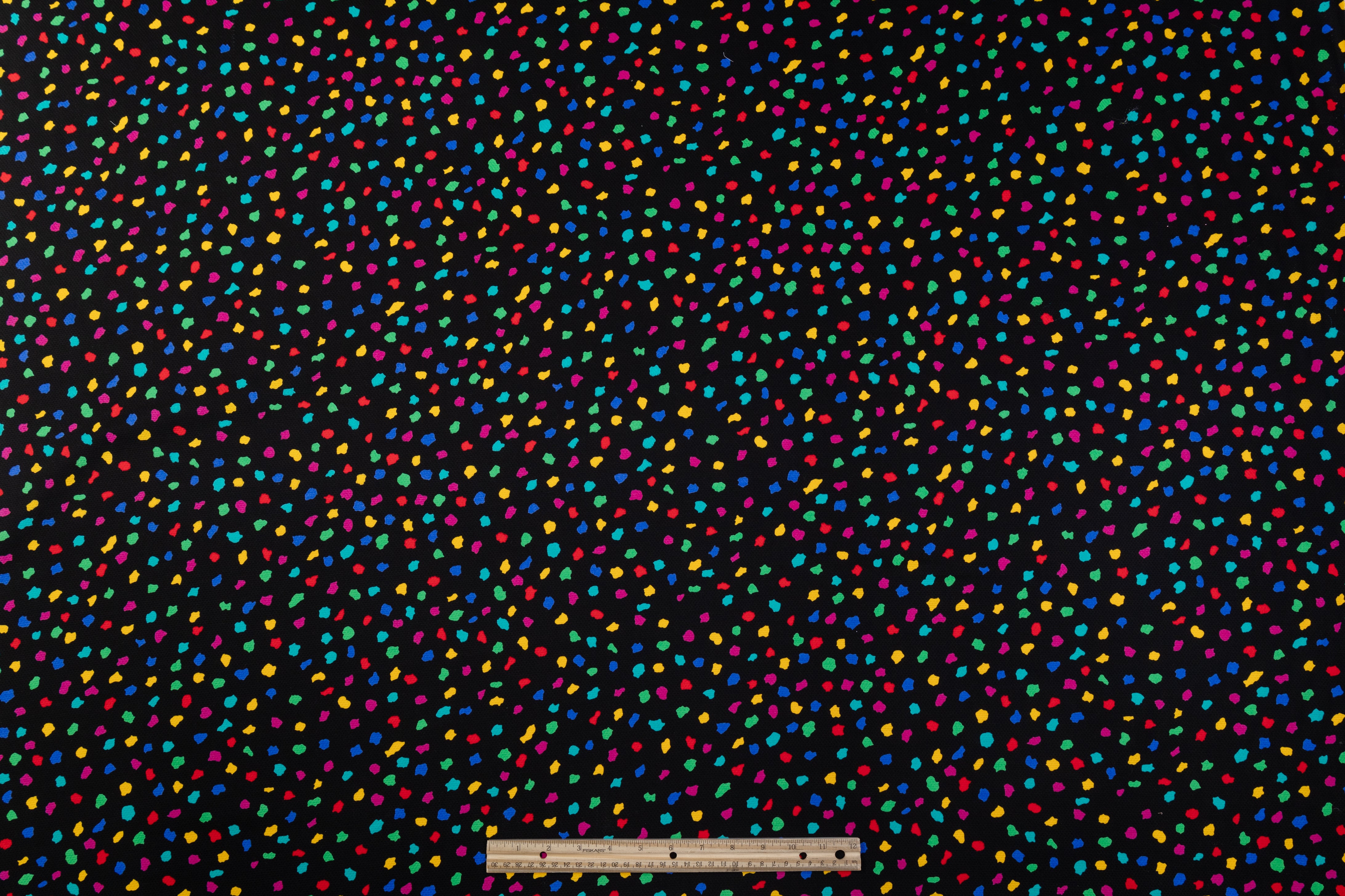 Printed Italian Cotton Pique - Black / Multicolor