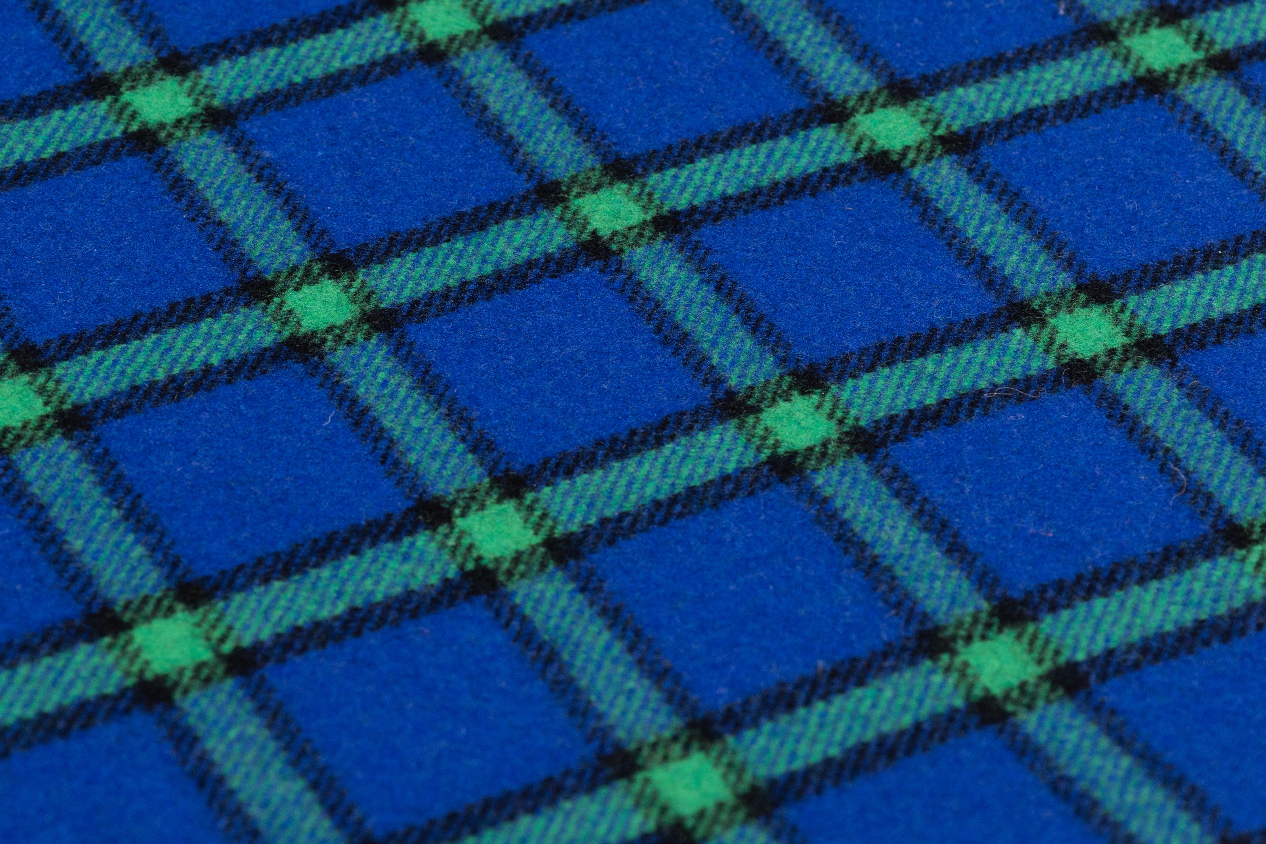 Checked Italian Wool Blend - Blue / Green