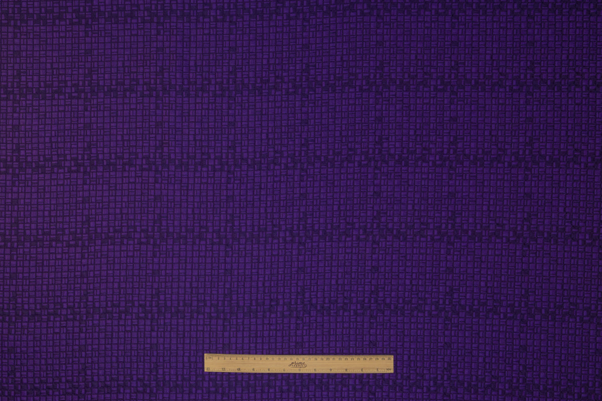 Geometric Italian Silk Blend Brocade - Purple