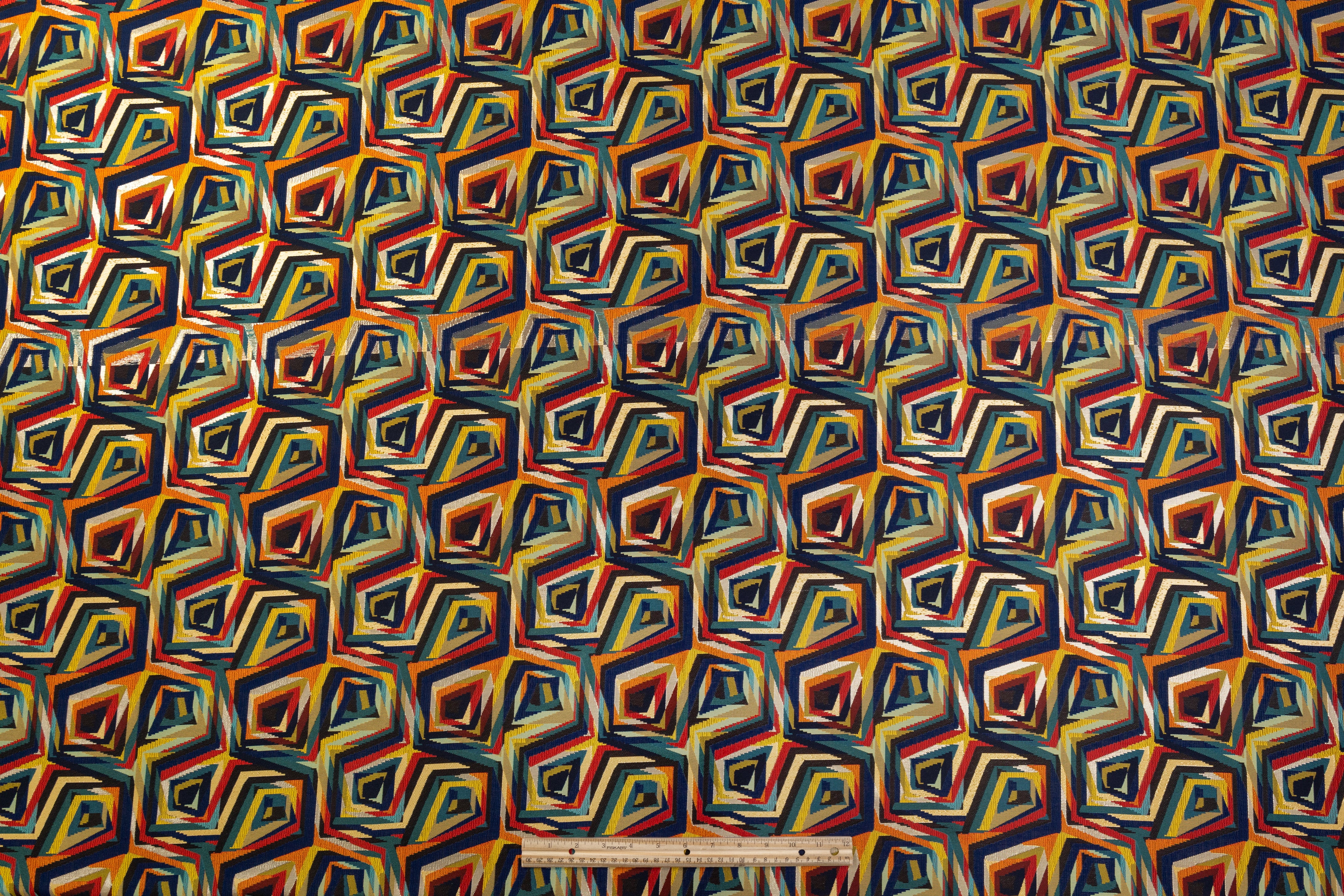 Abstract Geometric Brocade - Multicolor