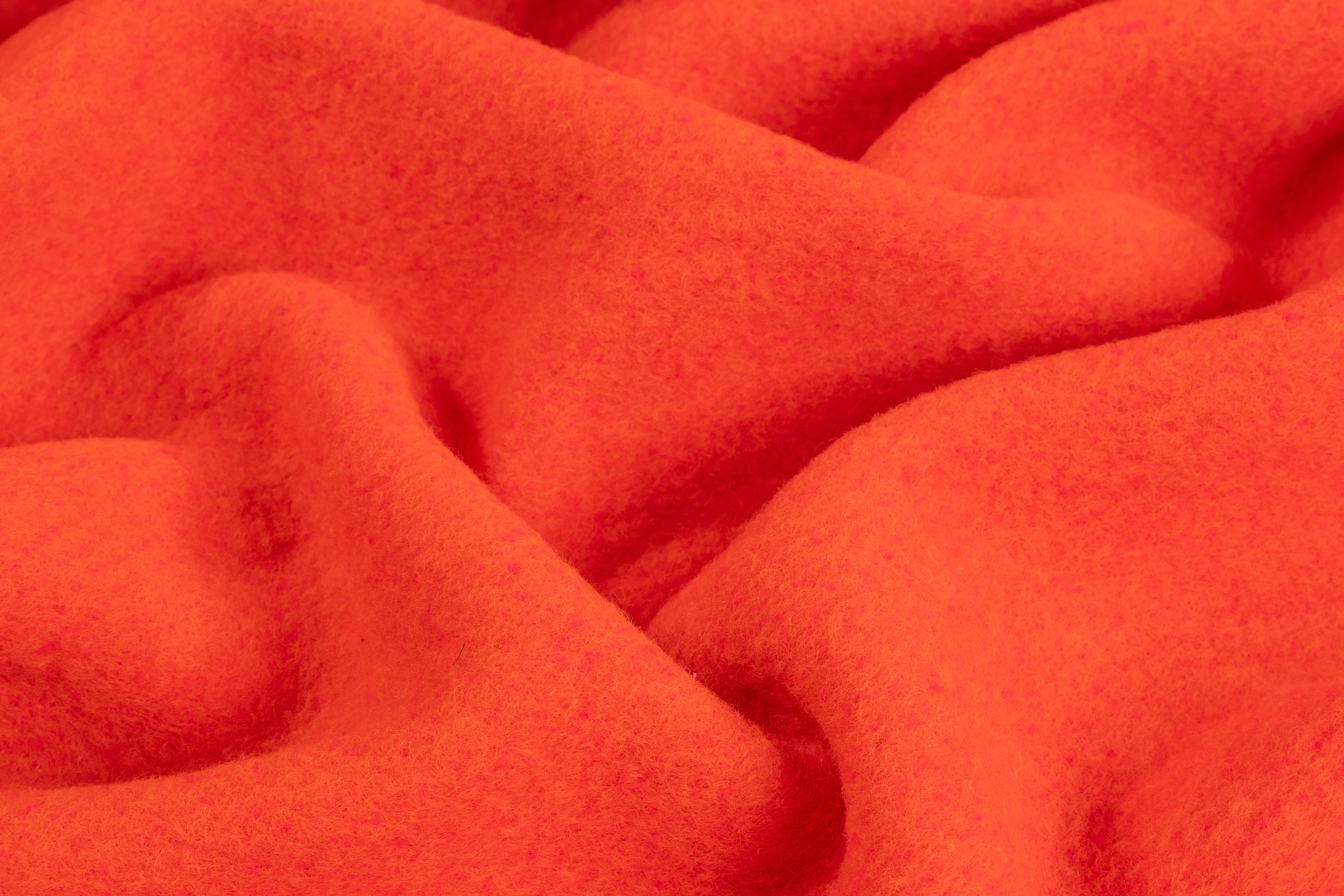 Double-Faced Italian Boiled Wool Coating - Magenta / Orange