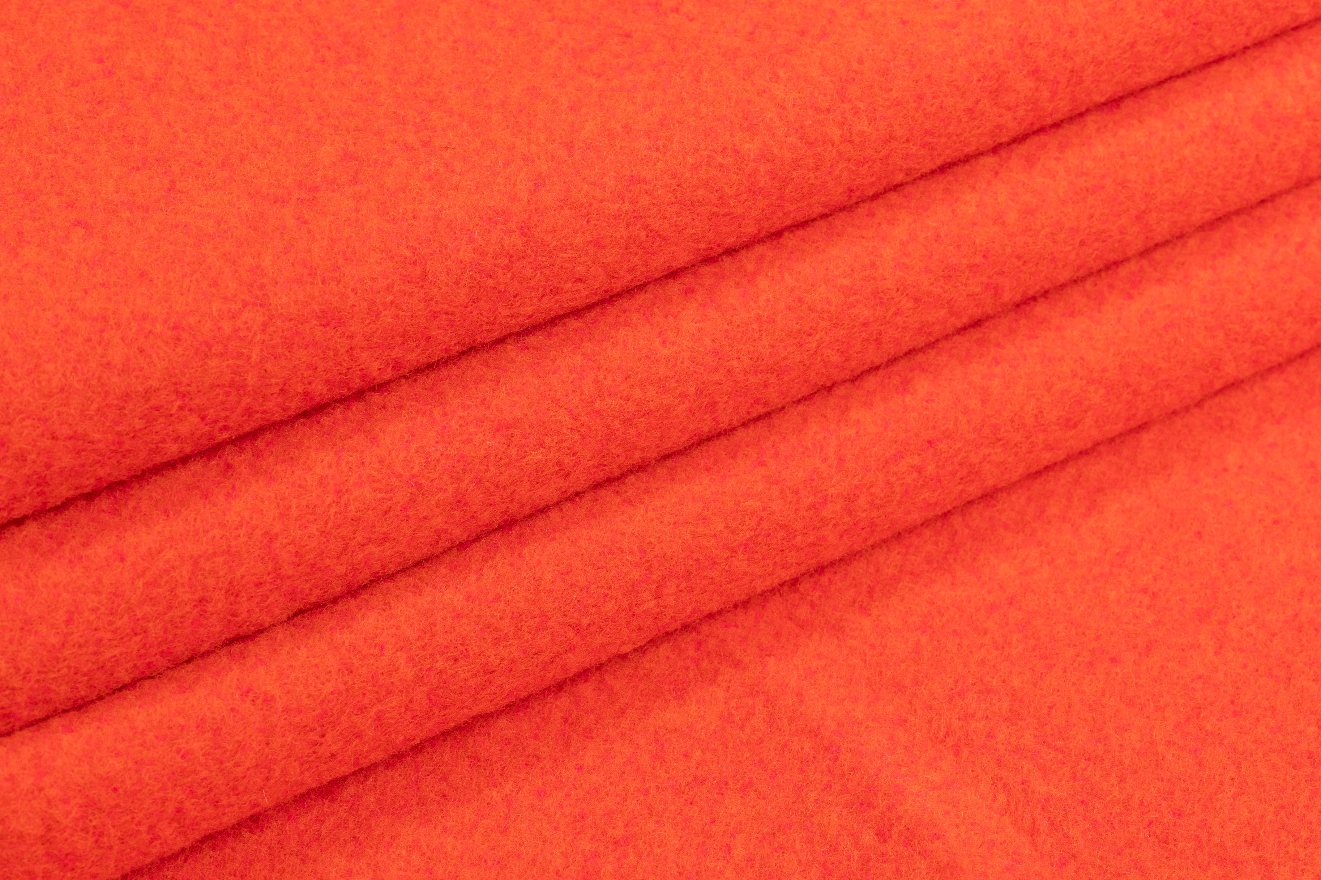 Double-Faced Italian Boiled Wool Coating - Magenta / Orange
