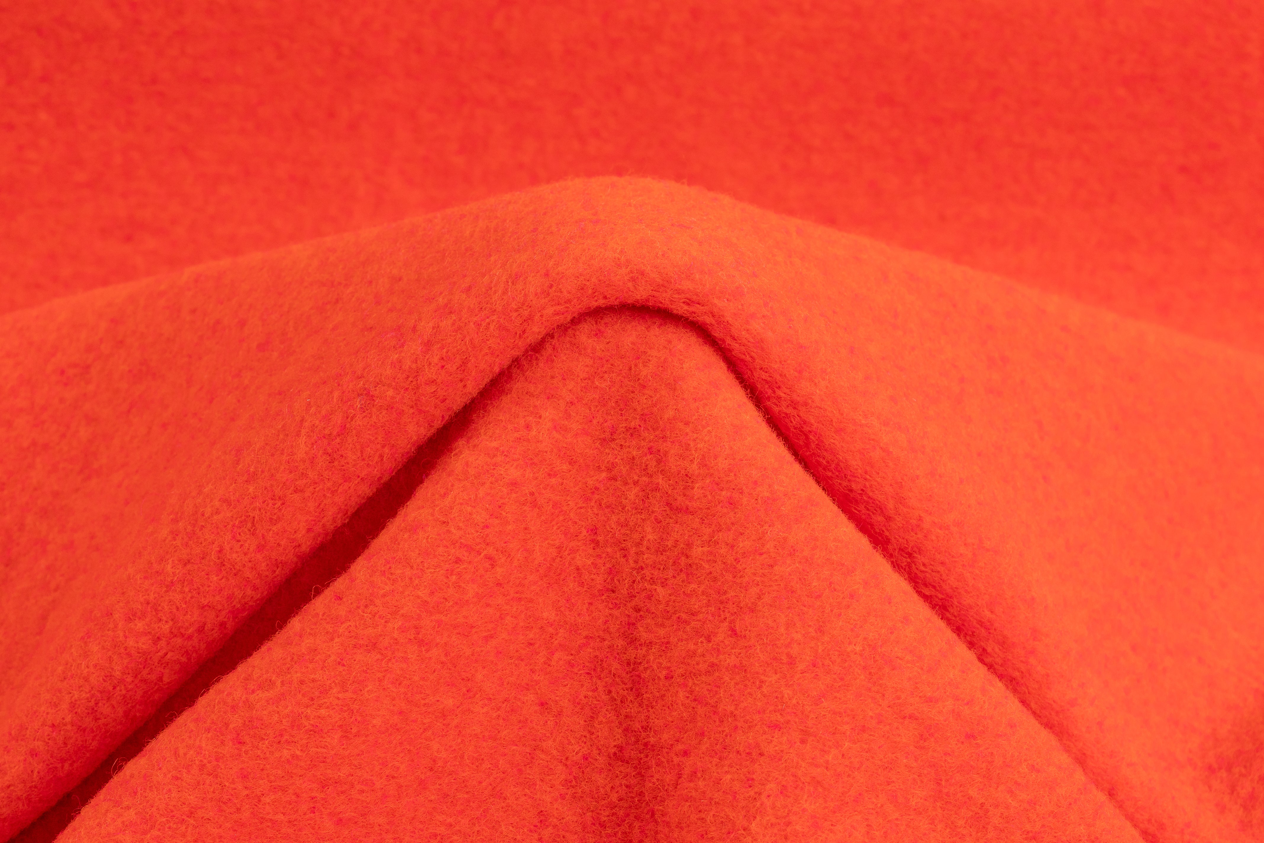 Double-Faced Italian Boiled Wool Coating - Magenta / Orange