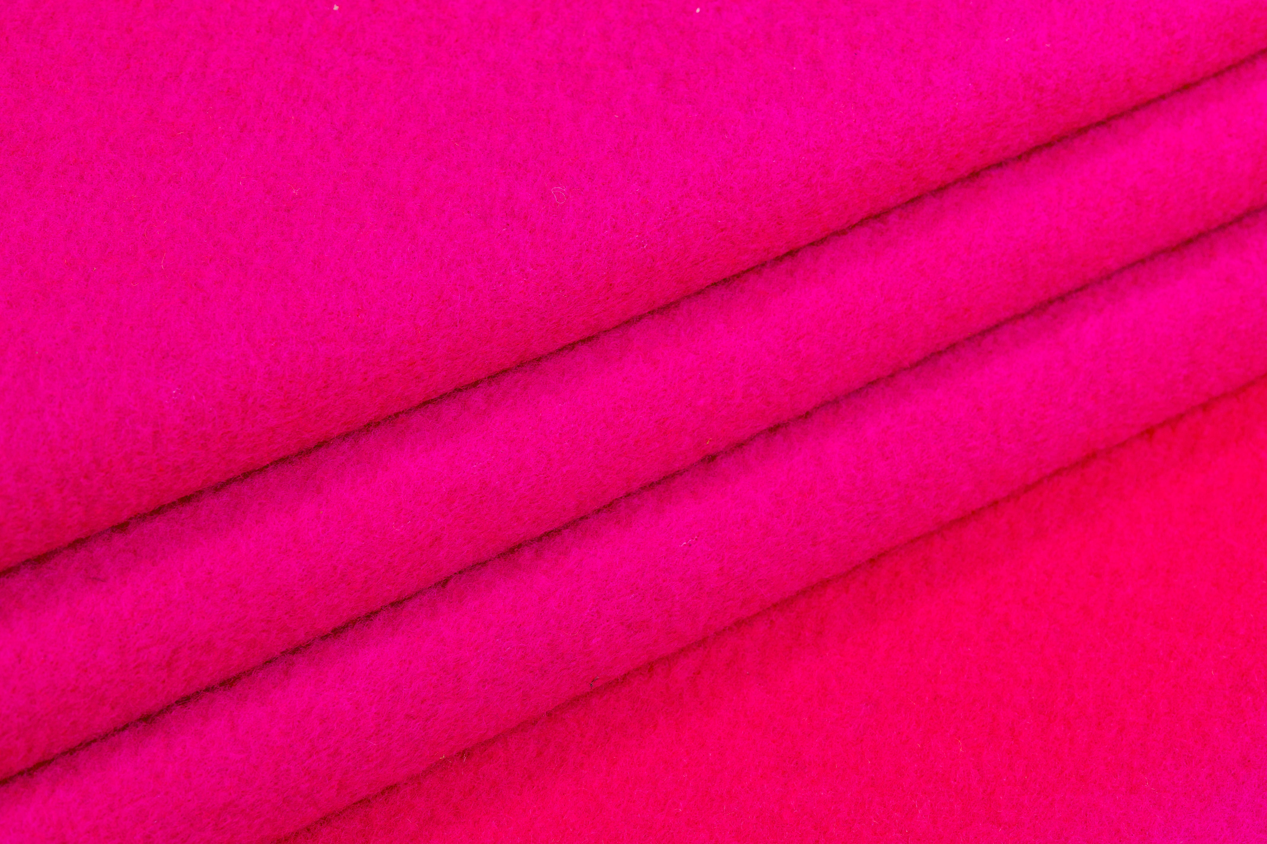 Double-Faced Italian Boiled Wool Coating - Magenta / Orange