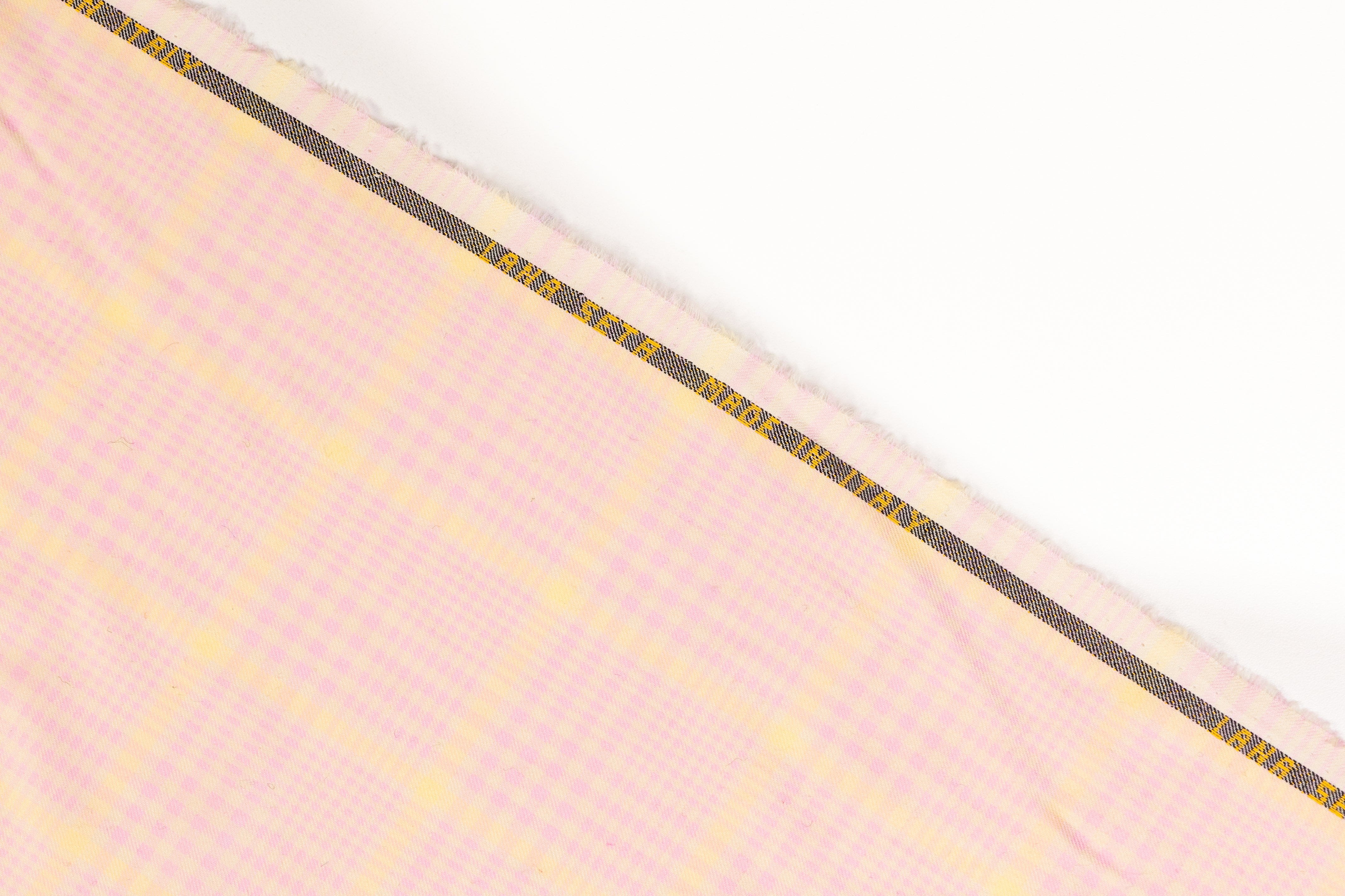Checked Italian Silk and Wool Suiting - Pink / Yellow