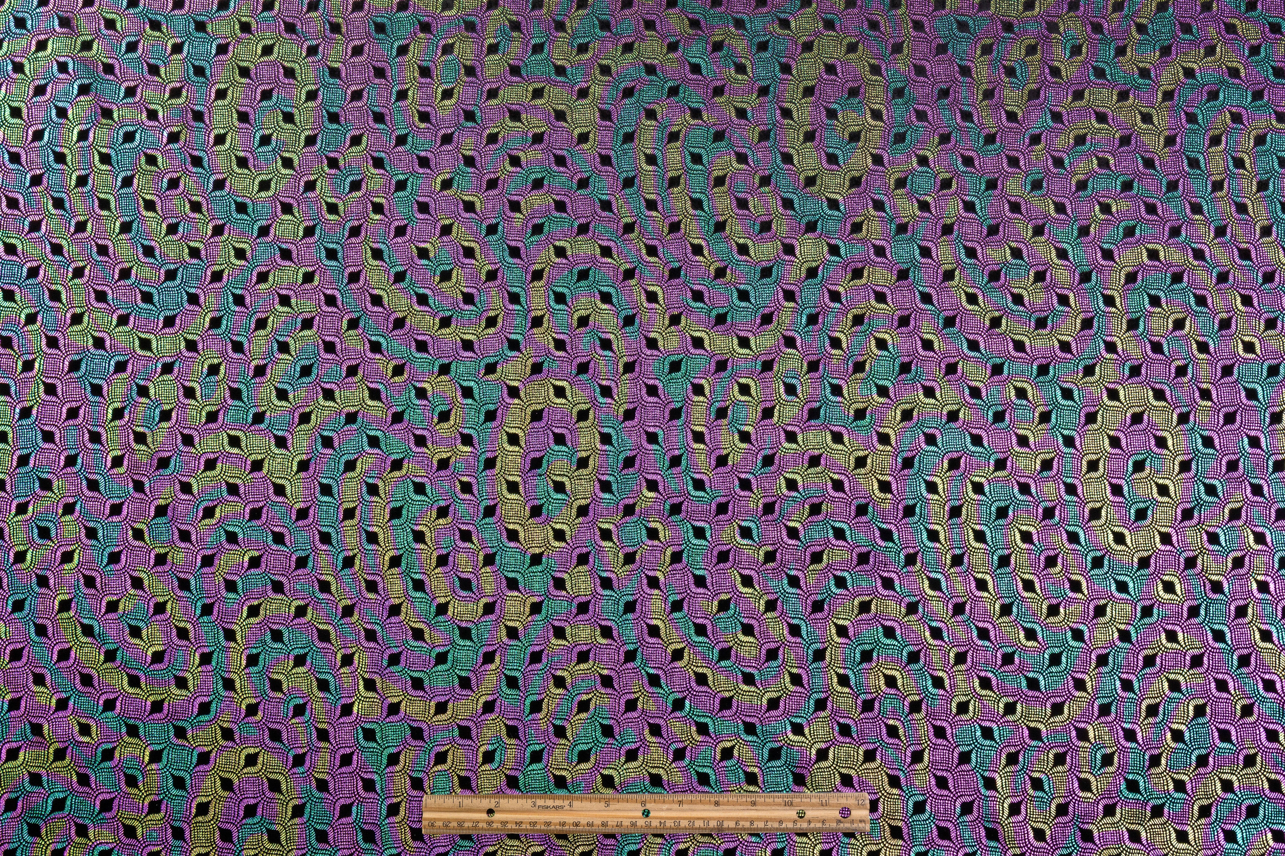 Iridescent Laminated Italian Silk Viscose Velvet - Multicolor