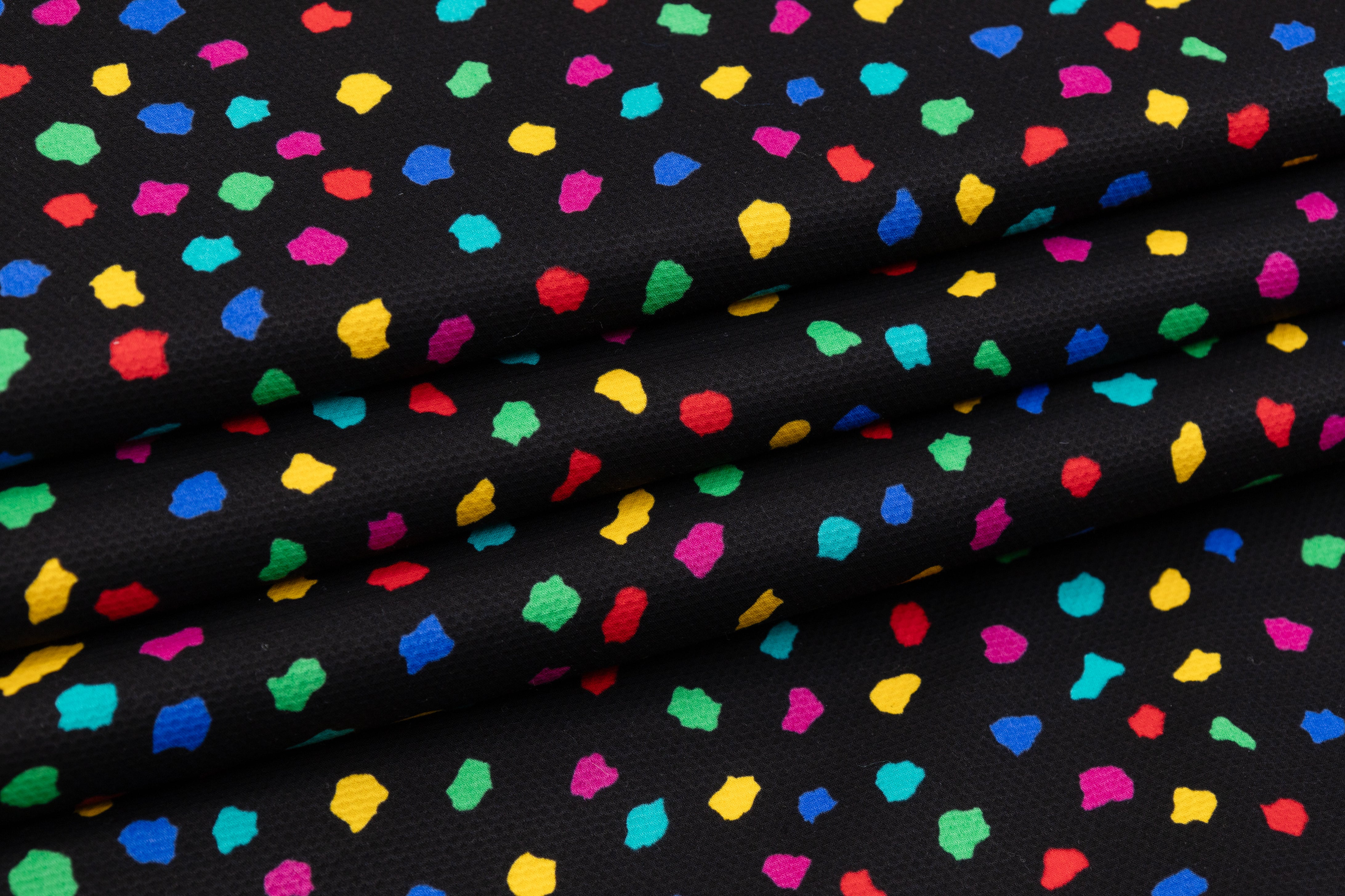 Printed Italian Cotton Pique - Black / Multicolor
