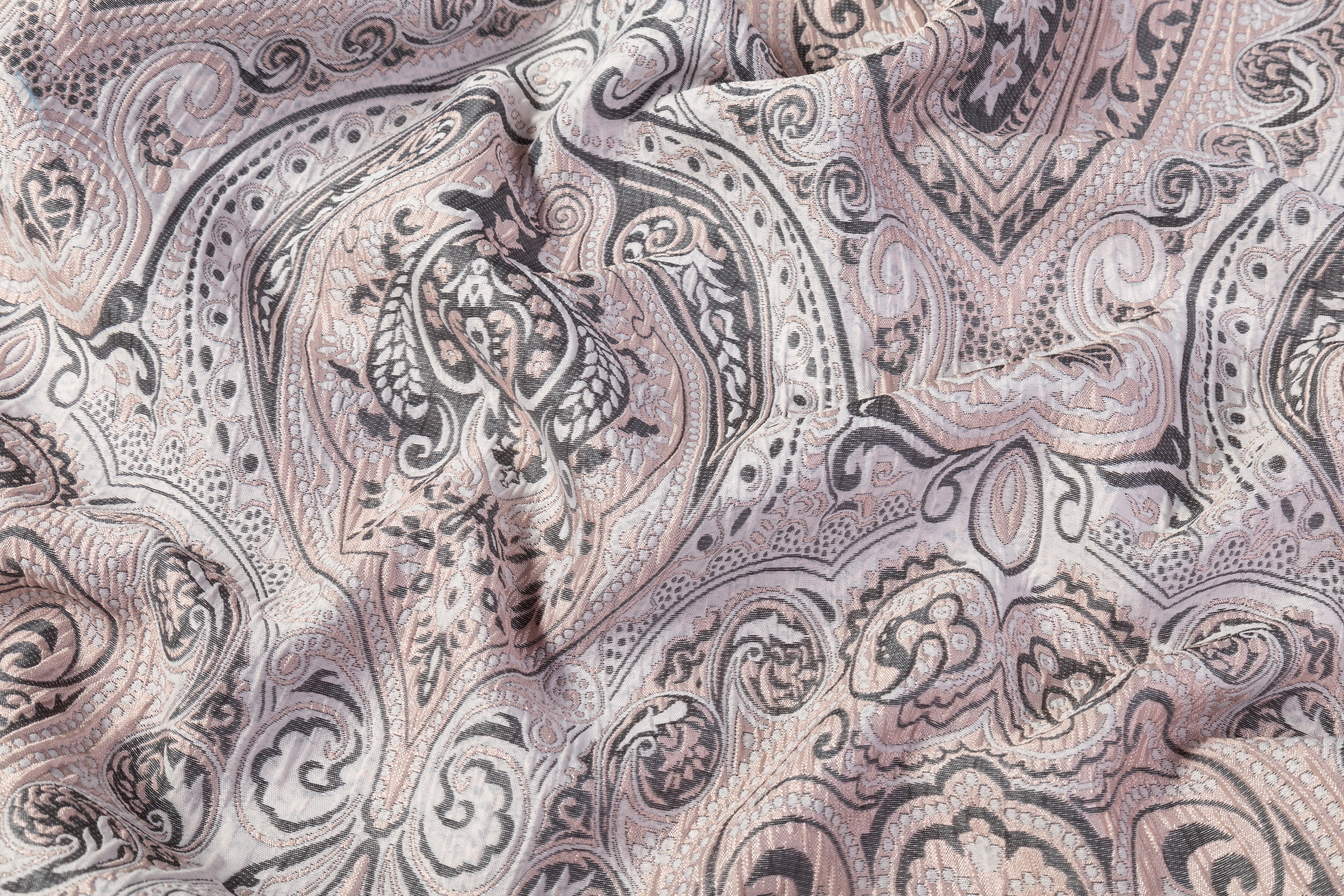 Damask Italian Brocade - Blush / Gray