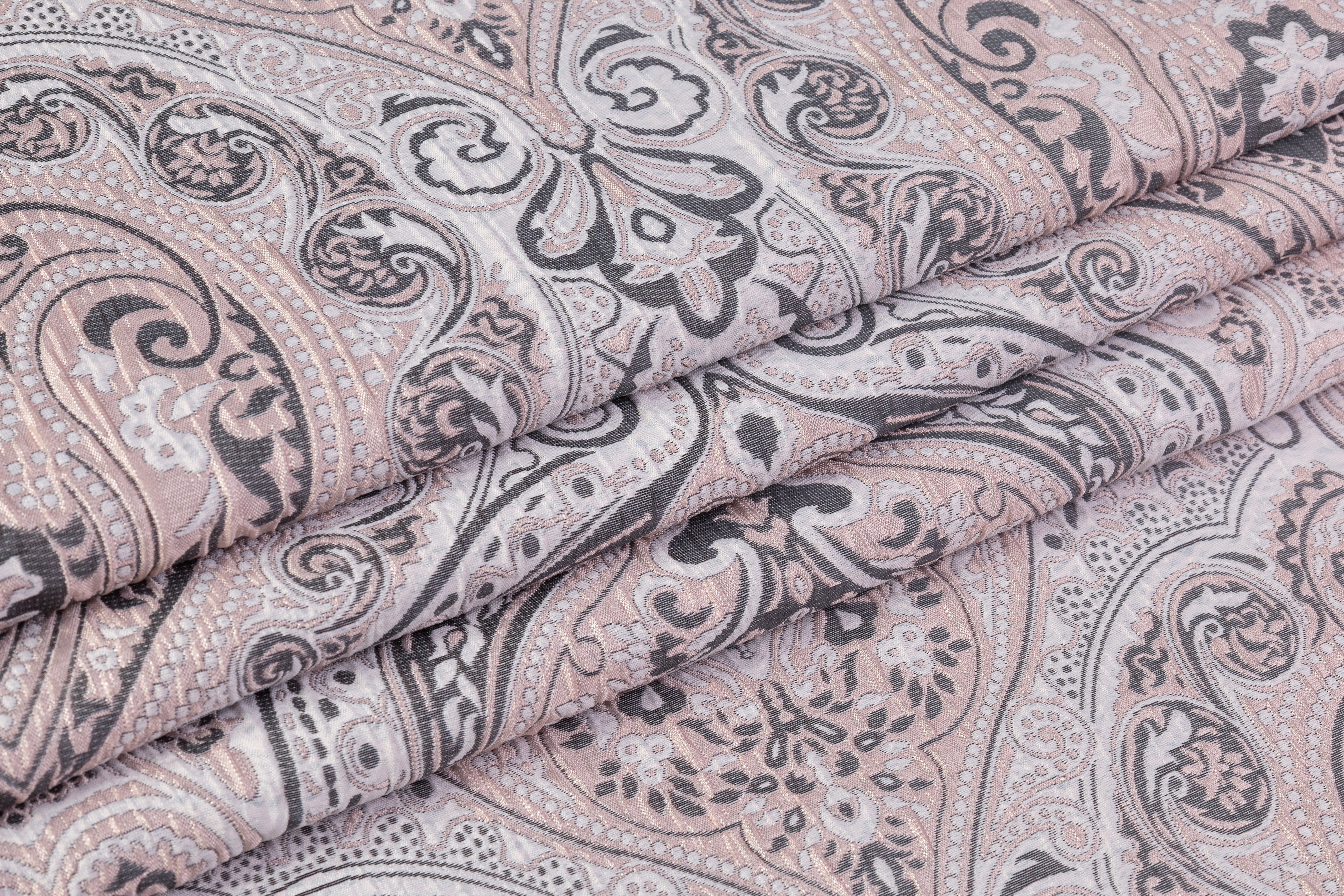 Damask Italian Brocade - Blush / Gray