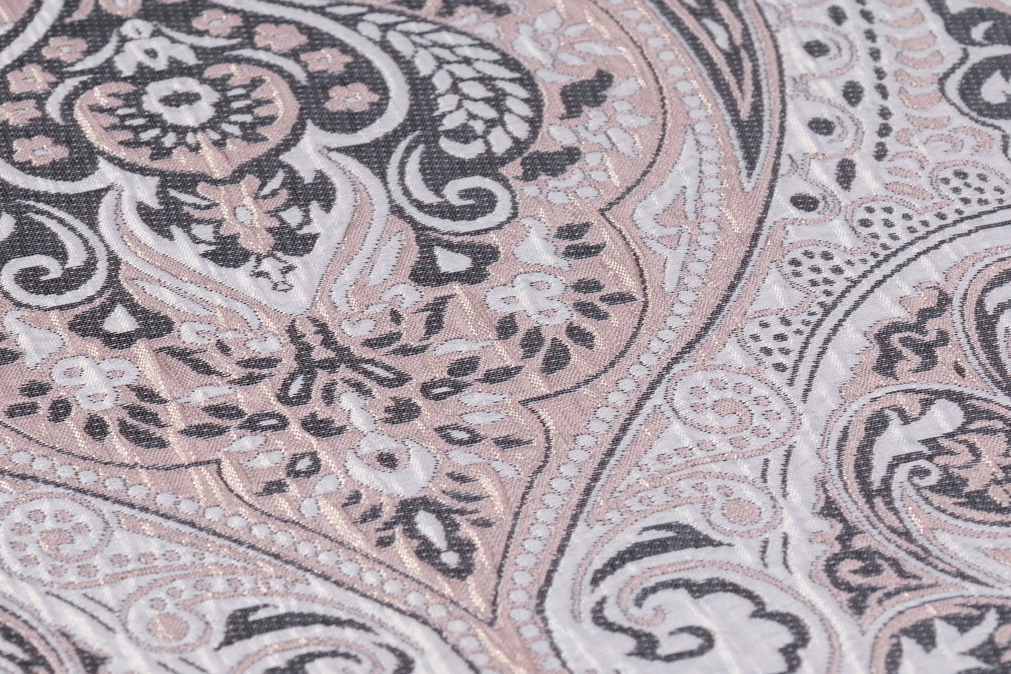 Damask Italian Brocade - Blush / Gray