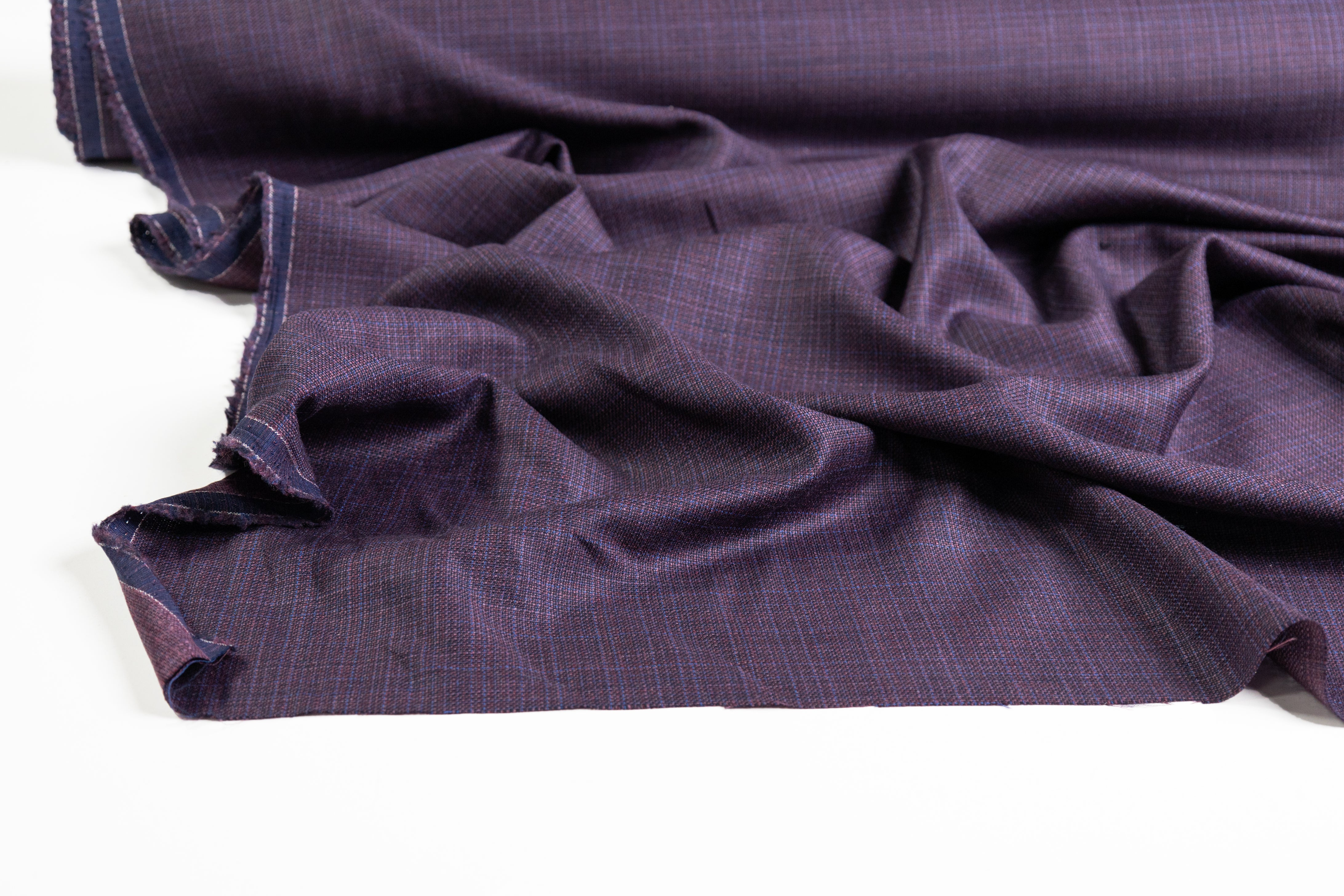 Reda - Italian Wool Suiting - Burgundy / Blue