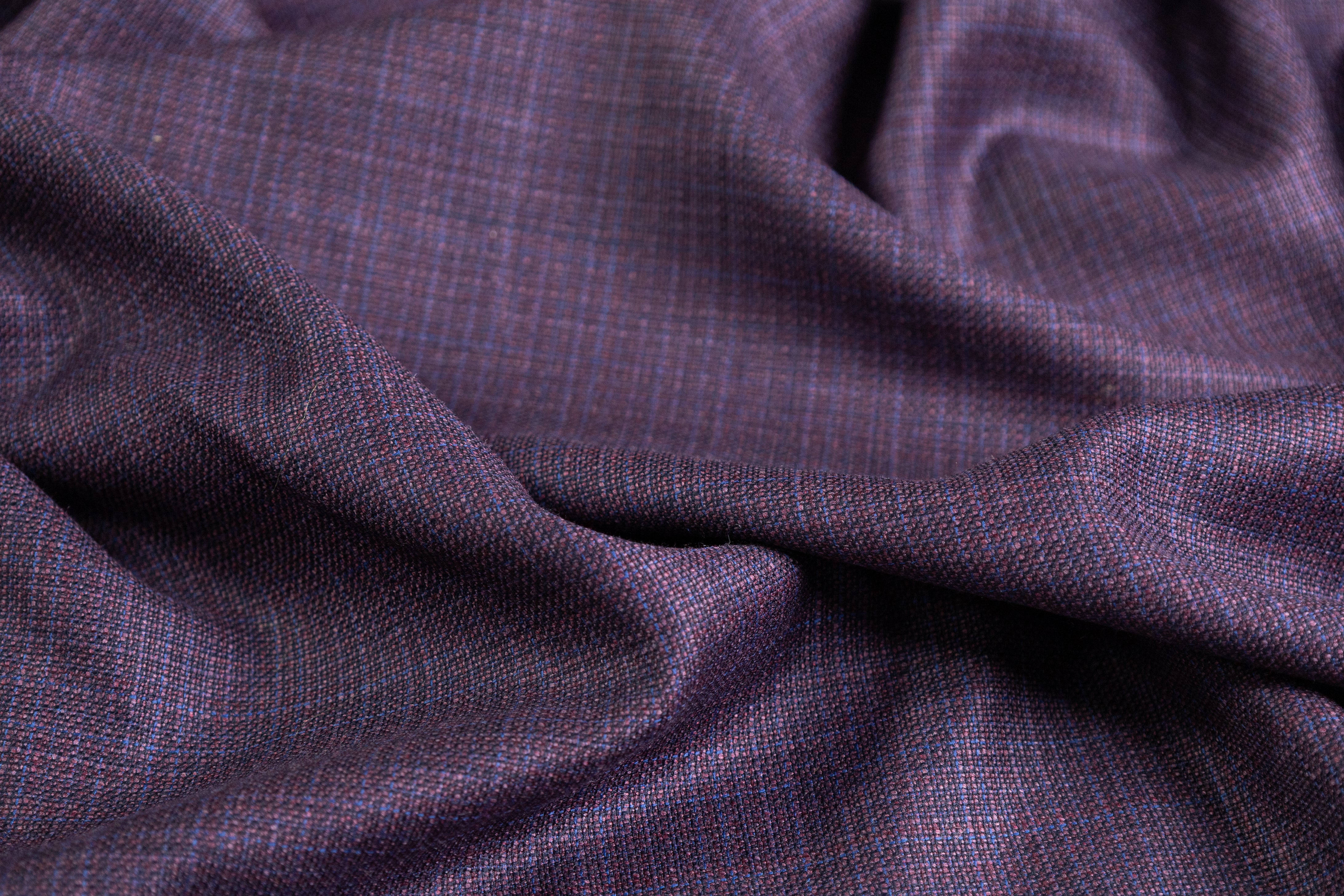 Reda - Italian Wool Suiting - Burgundy / Blue