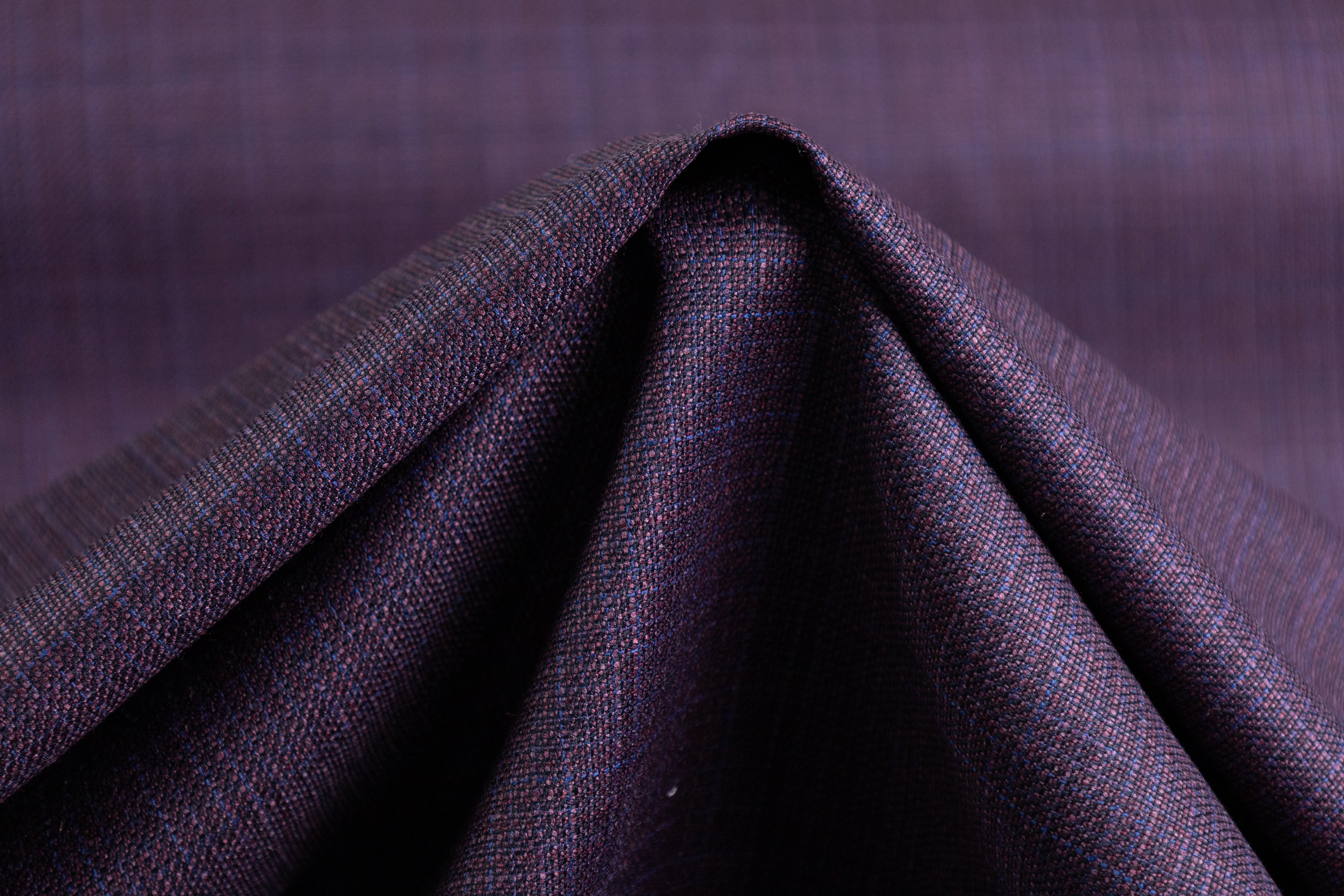 Reda - Italian Wool Suiting - Burgundy / Blue